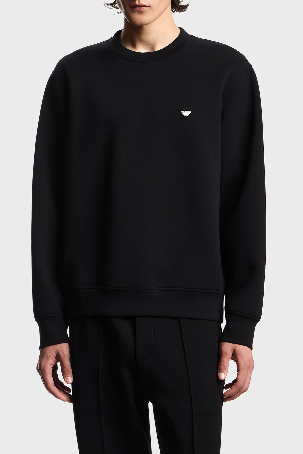 Emporio Armani Logolu Pamuklu Regular Fit Bisiklet Yaka Erkek Sweat EM004533 AF10013 UC001 SİYAH