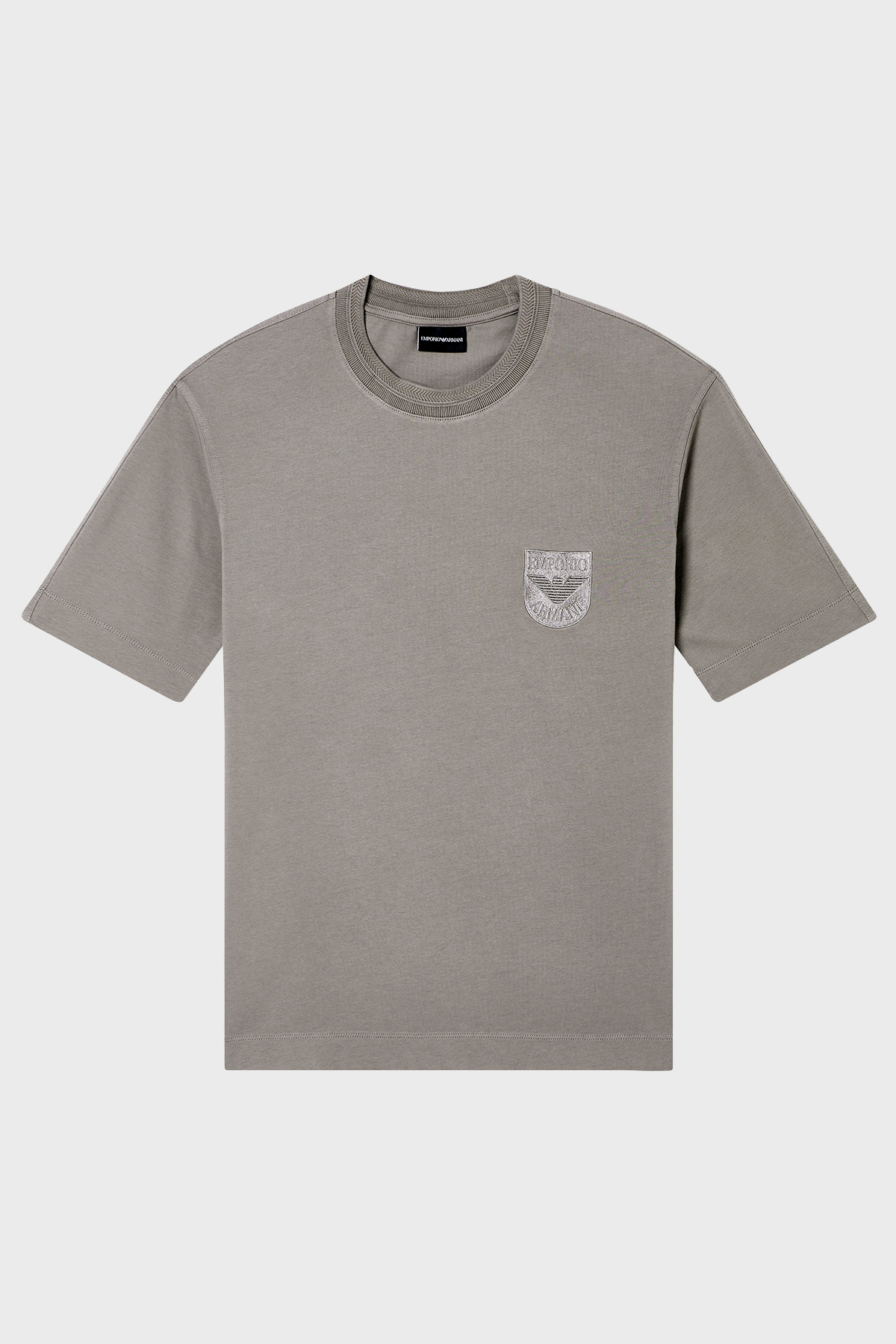 Emporio Armani Logolu Pamuklu Regular Fit Bisiklet Yaka Erkek T Shirt EM005247 AF13715 U8049 GRİ