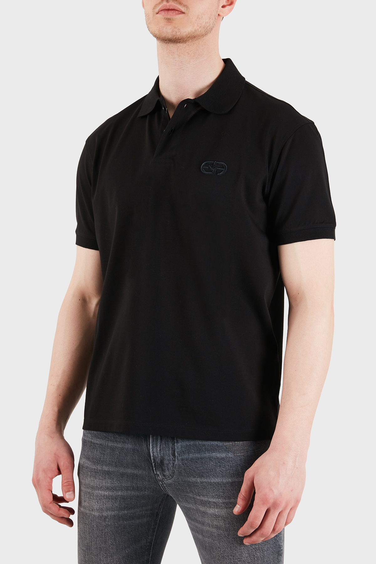 Emporio Armani Logolu Pamuklu Regular Fit Düğmeli Erkek Polo EM004579 AF13742 UC001 SİYAH