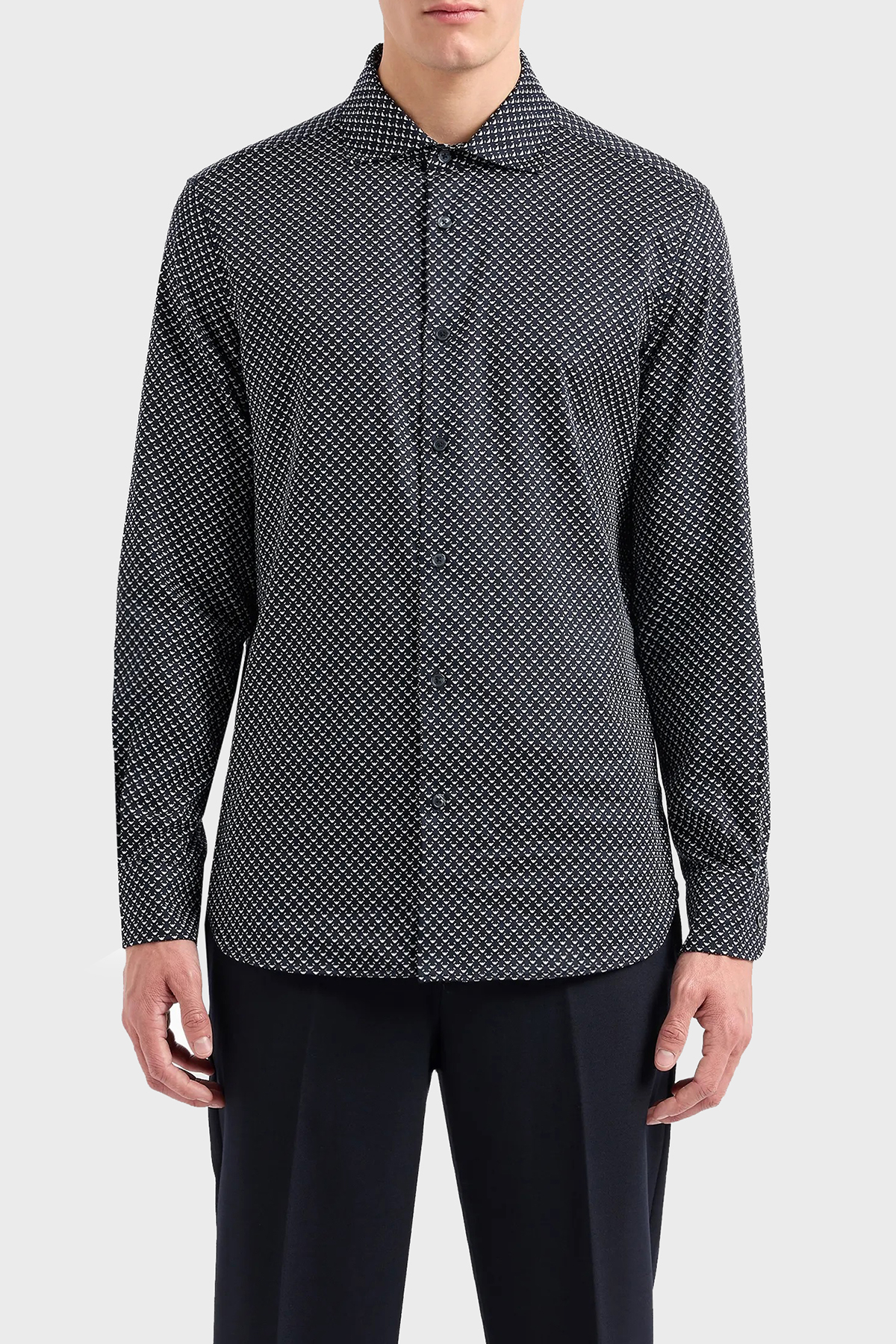 Emporio Armani Logolu Pamuklu Slim Fit Erkek Gömlek 6D1C86 1NPBZ F928 BEYAZ