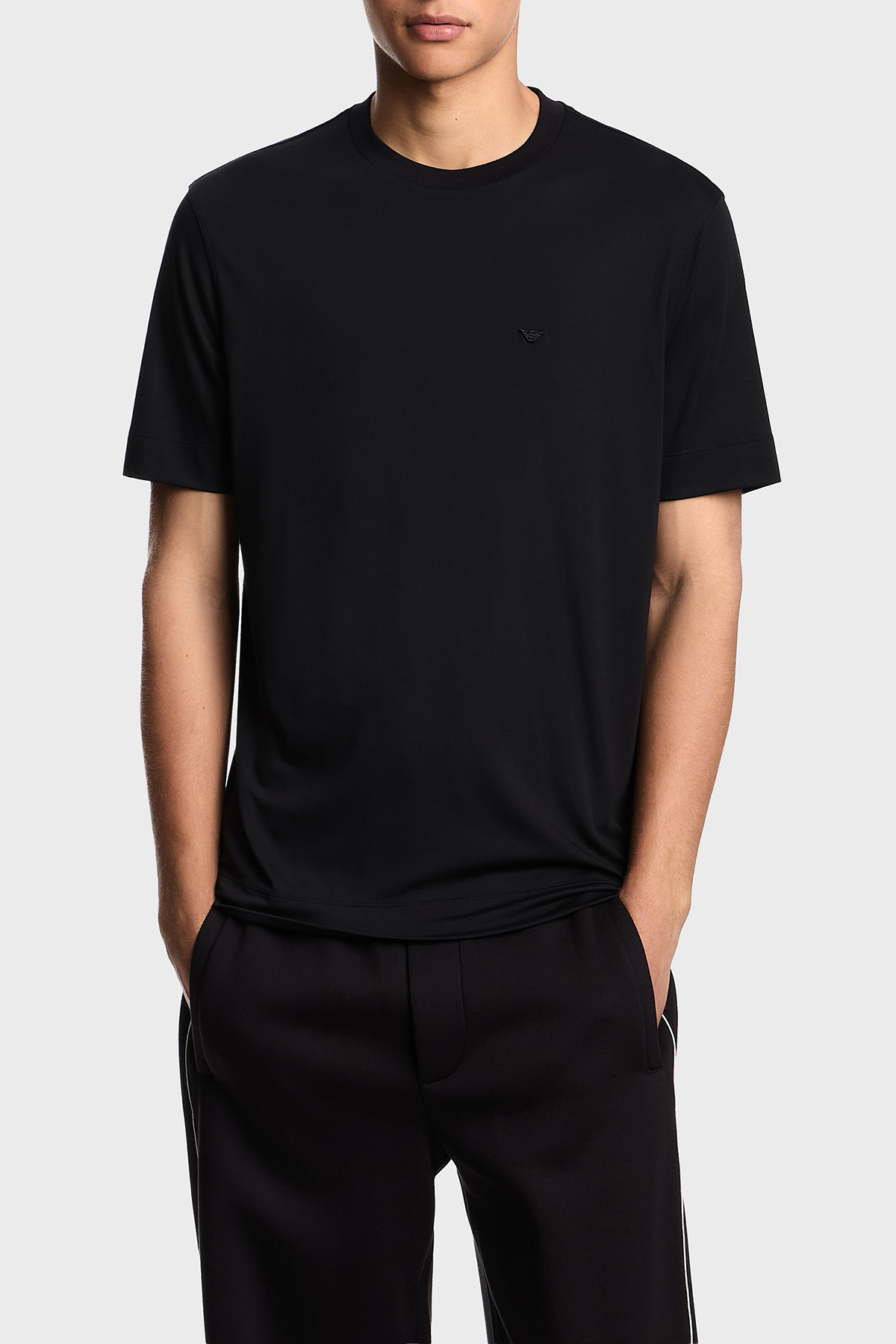 Emporio Armani Logolu Regular Fit Bisiklet Yaka Erkek T Shirt EM002996 AF13721 UC001 SİYAH