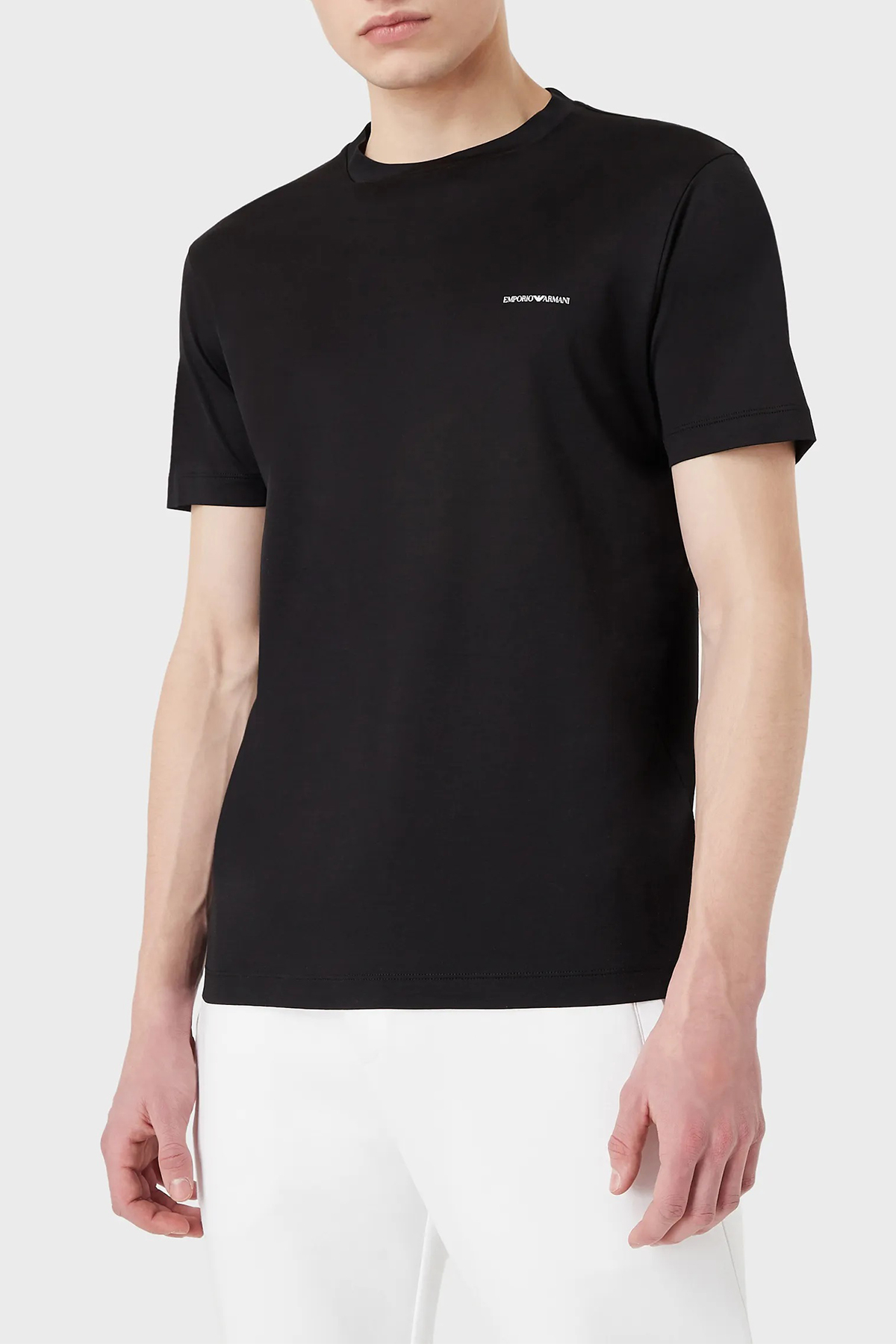 Emporio Armani Logolu Regular Fit Bisiklet Yaka Pamuklu Erkek T Shirt 8N1TD8 1JUVZ 0999 SİYAH