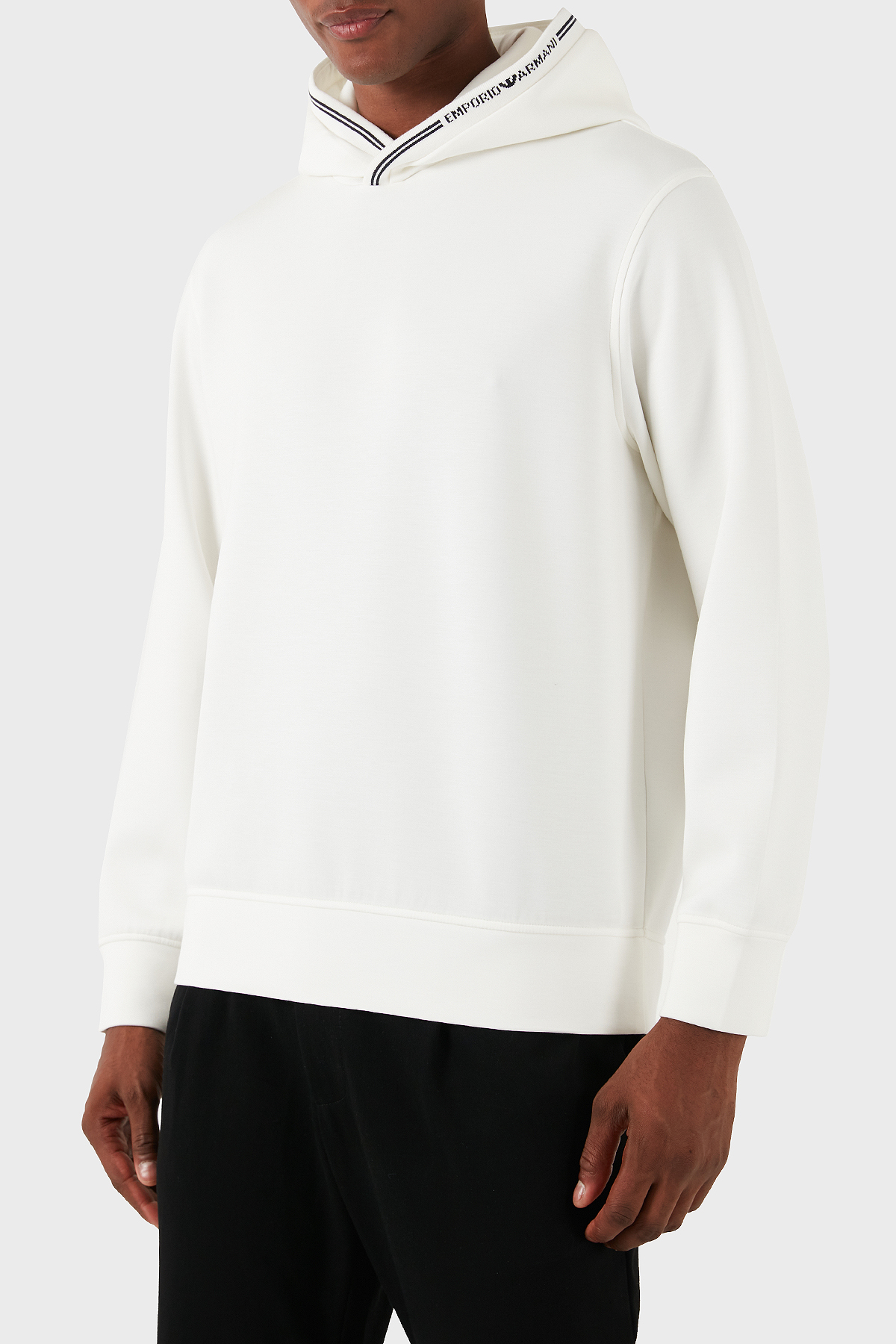 Emporio Armani Logolu Regular Fit Kapüşonlu Erkek Sweat 6D1M99 1JRRZ 0101 BEYAZ
