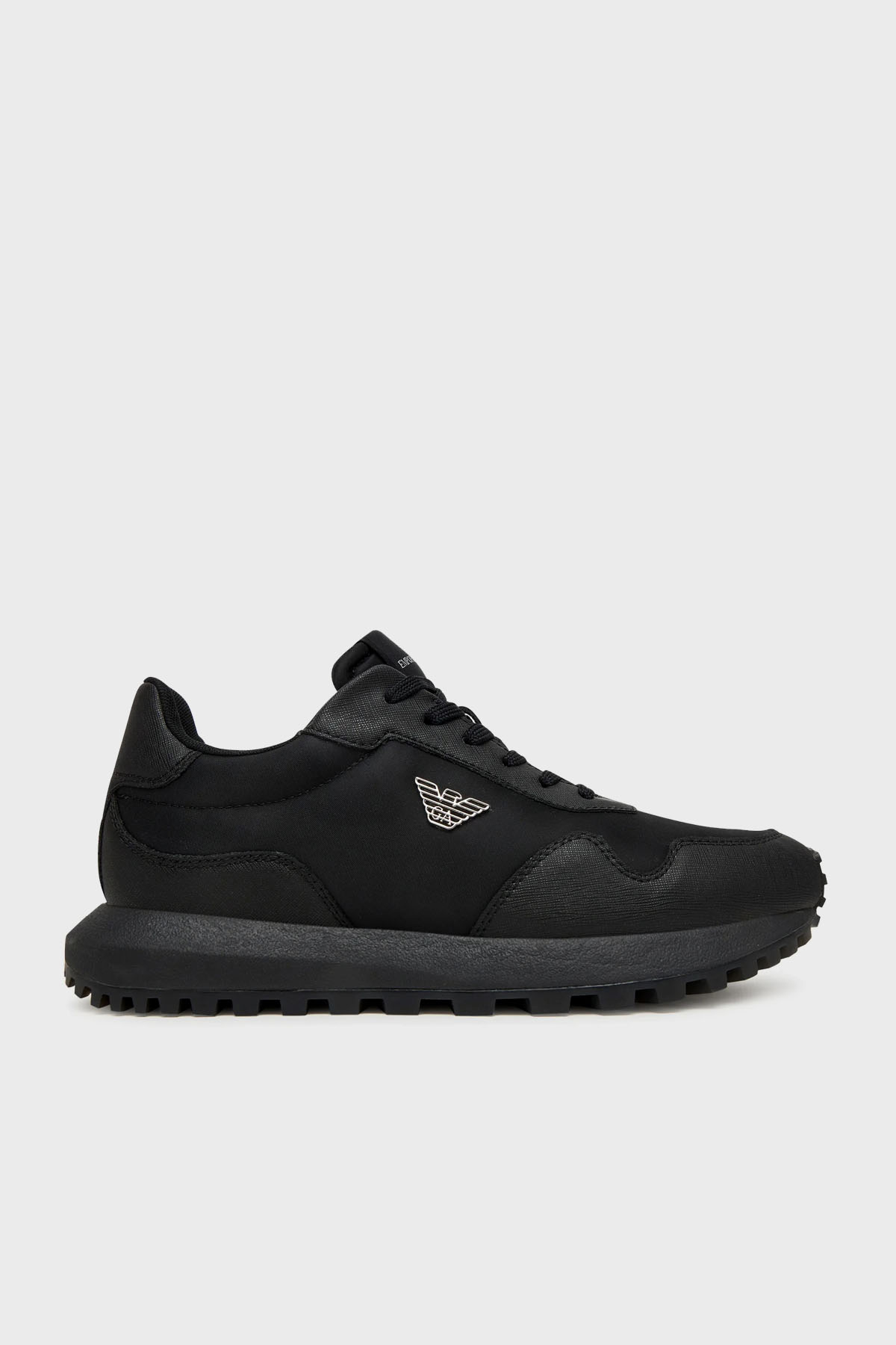Emporio Armani Logolu Sneaker Erkek Ayakkabı EM003738 AF19532 MC005 SİYAH