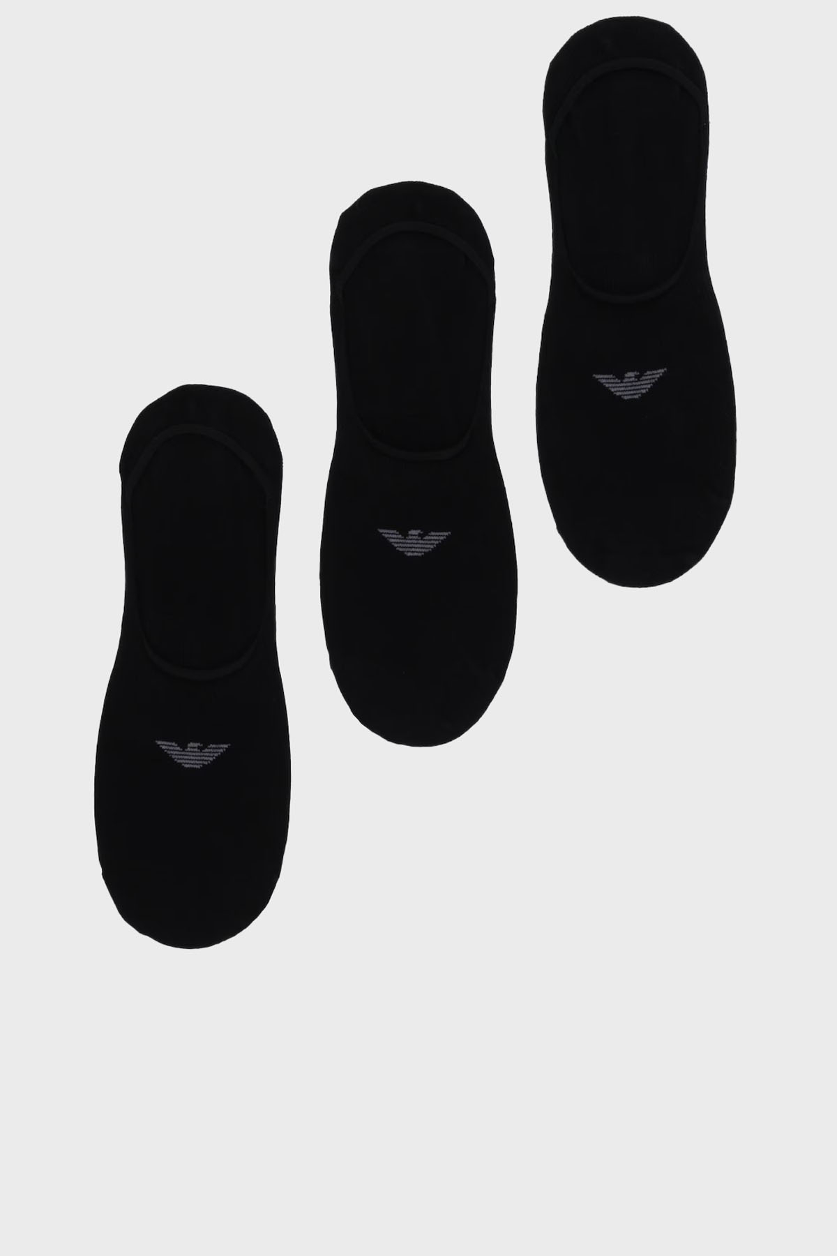 Emporio Armani Logolu Streç Pamuklu 3 Pack Babet Erkek Çorap EM000548 AF14446 MC061 SİYAH