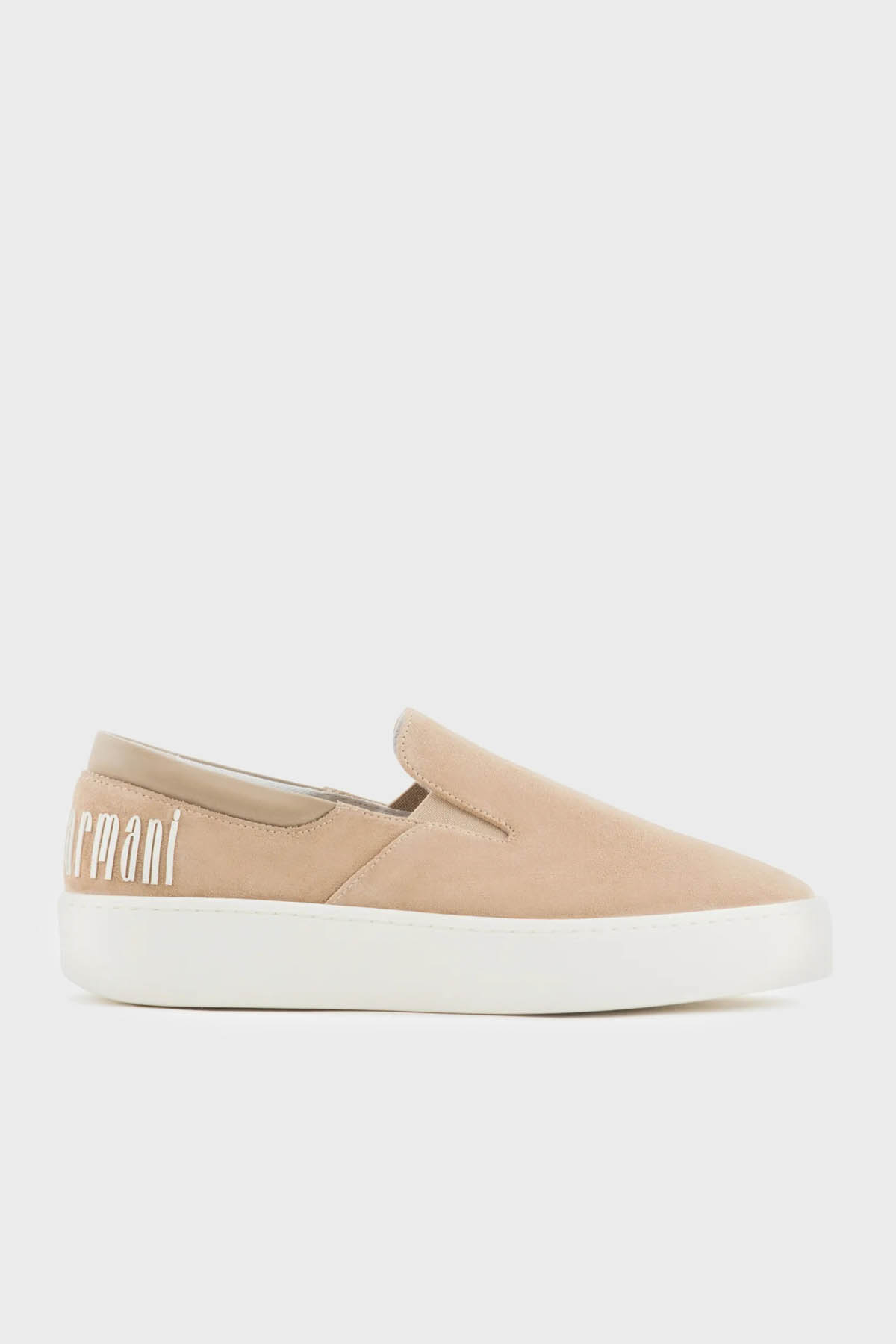 Emporio Armani Logolu Süet Loafer Kadın Ayakkabı X3Y007 XR158 00085 BEJ