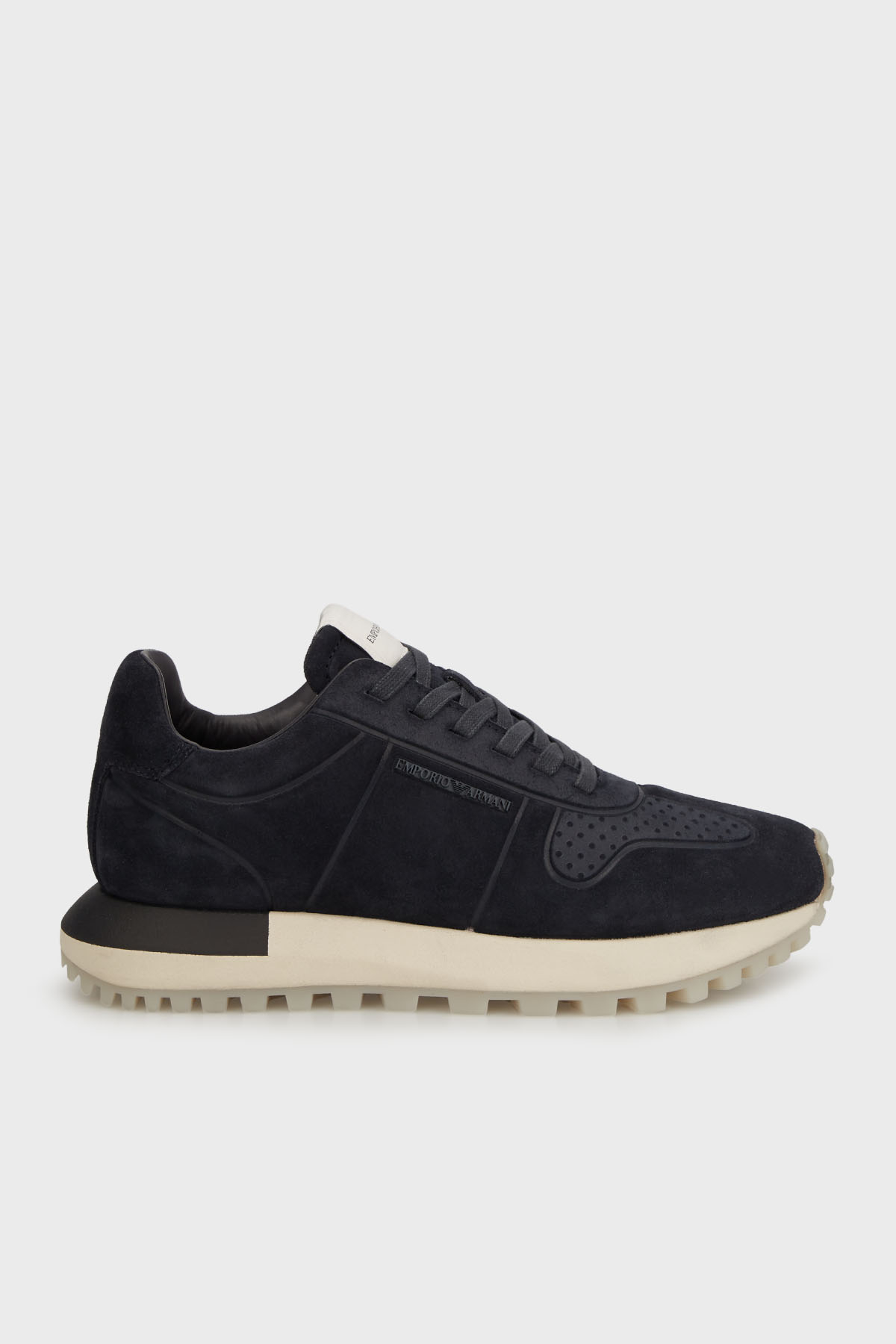 Emporio Armani Logolu Süet Sneaker Erkek Ayakkabı EM003740 AF19728 ZB005 LACİVERT