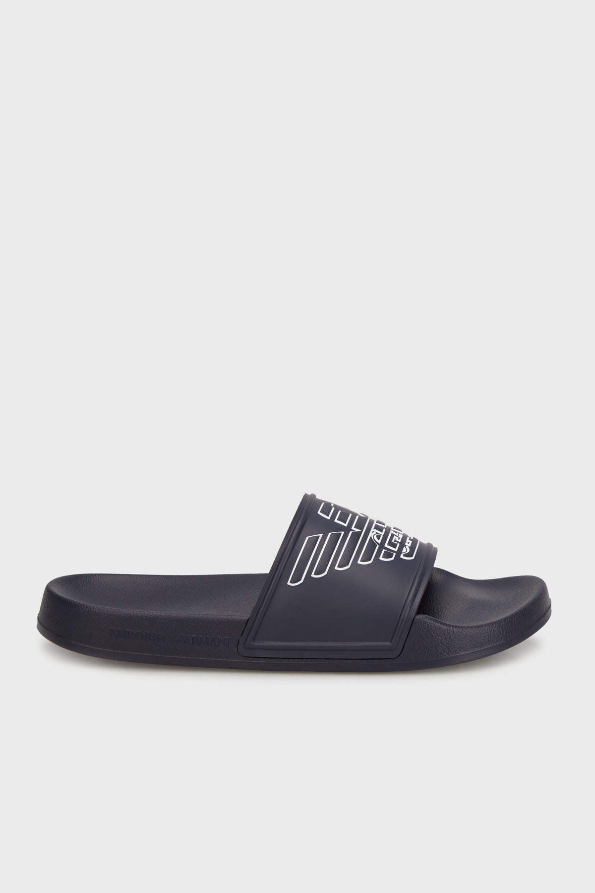Emporio Armani Logolu Tek Bantlı Unisex Terlik XVPS11 XR273 K578 MAVİ-BEYAZ