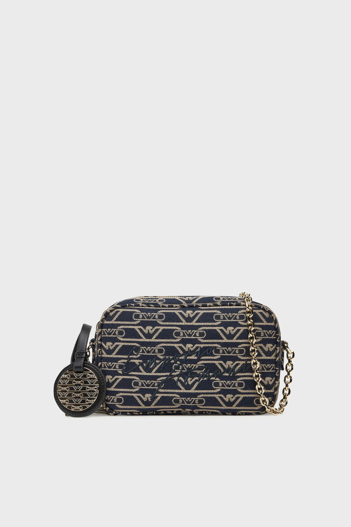 Emporio Armani Logolu Zincir Askılı Kadın Çanta EW001891 AF16095 FB237 EKRU-LACİVERT