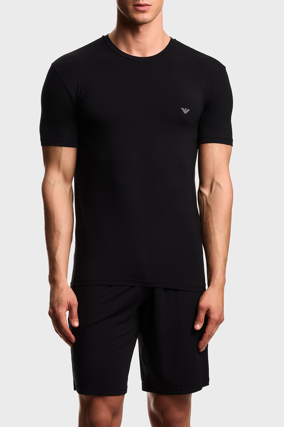 Emporio Armani Modal Slim Fit Logolu Bisiklet Yaka Erkek T Shirt EM000379 AF18894 UC001 SİYAH