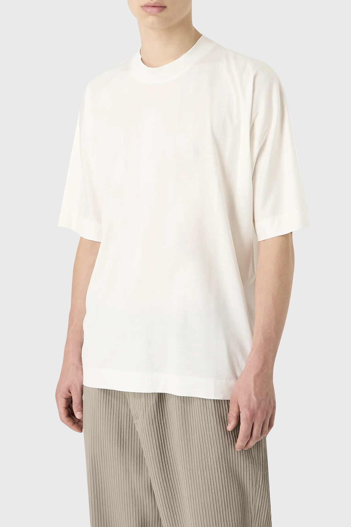 Emporio Armani Oversize Bisiklet Yaka Erkek T Shirt 3D1TG2 1JUVZ 0128 EKRU