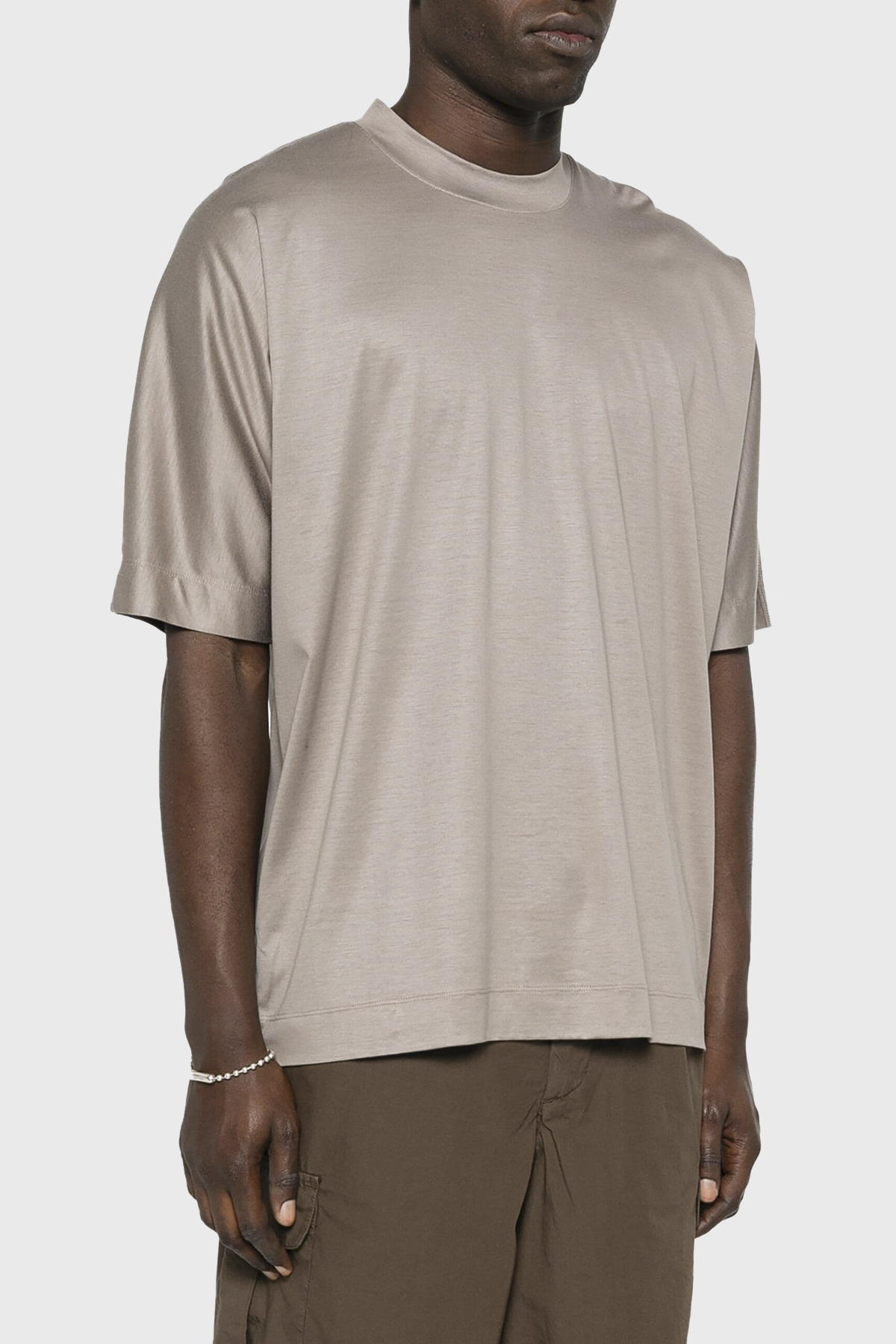 Emporio Armani Oversize Fit Bisiklet Yaka Erkek T Shirt 3D1TG2 1JUVZ 0650 BEJ
