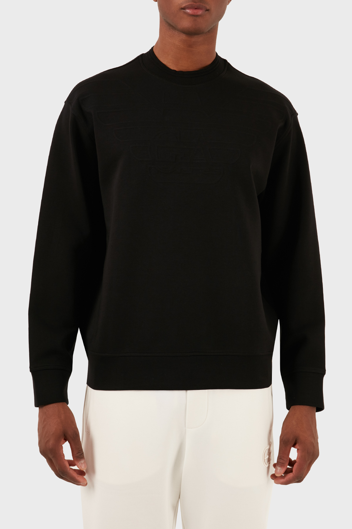 Emporio Armani Pamuk Karışımlı Bisiklet Yaka Regular Fit Erkek Sweat 3D1MDX 1JHSZ 0030 SİYAH