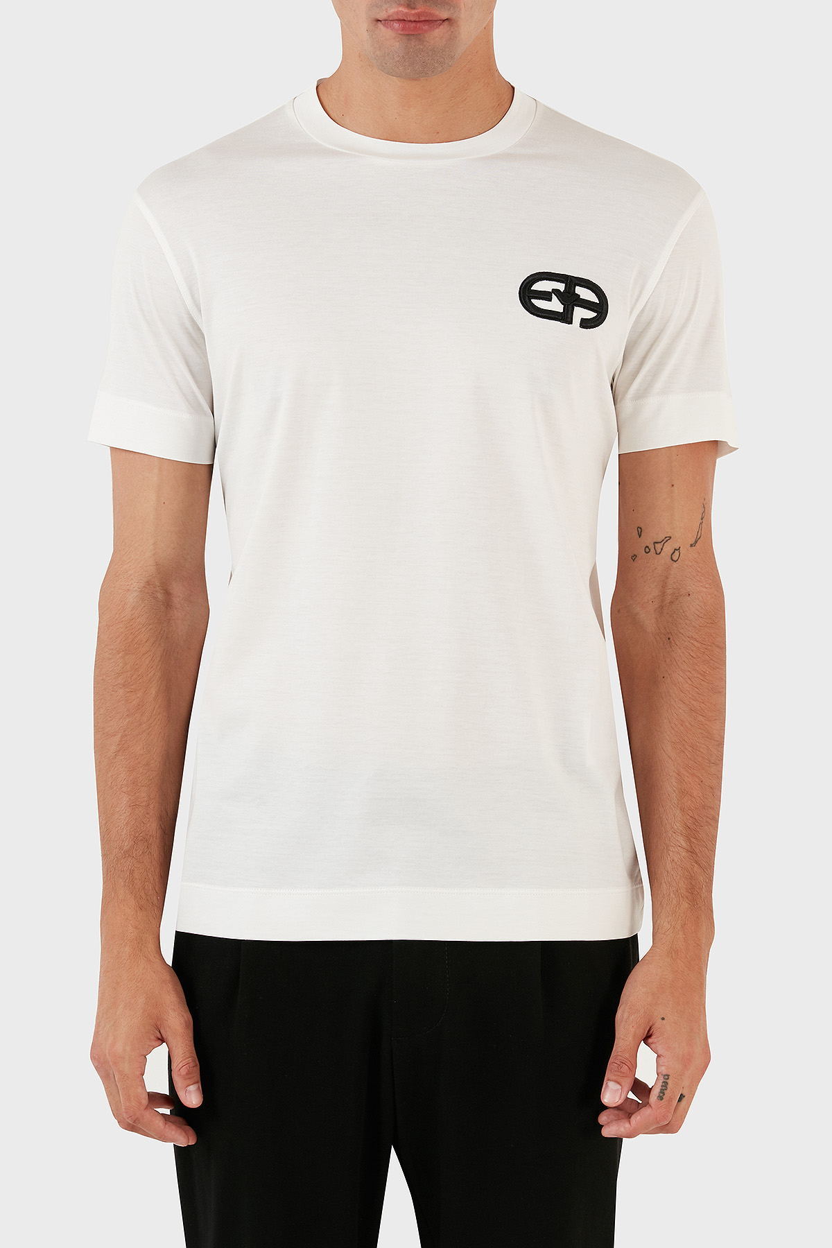 Emporio Armani Pamuk Karışımlı Regular Fit Bisiklet Yaka Erkek T Shirt 8N1TF5 1JUVZ 0101 EKRU