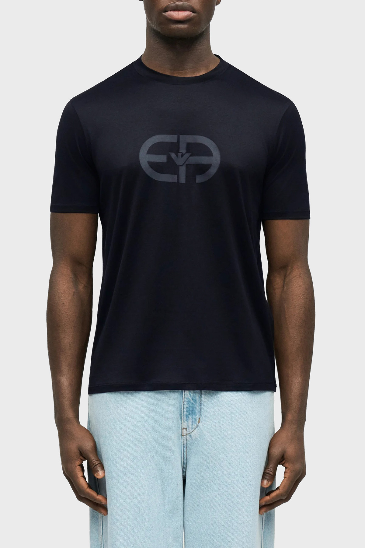 Emporio Armani Pamuk Karışımlı Regular Fit Bisiklet Yaka Erkek T Shirt EM004581 AF10017 UB118 LACİVERT