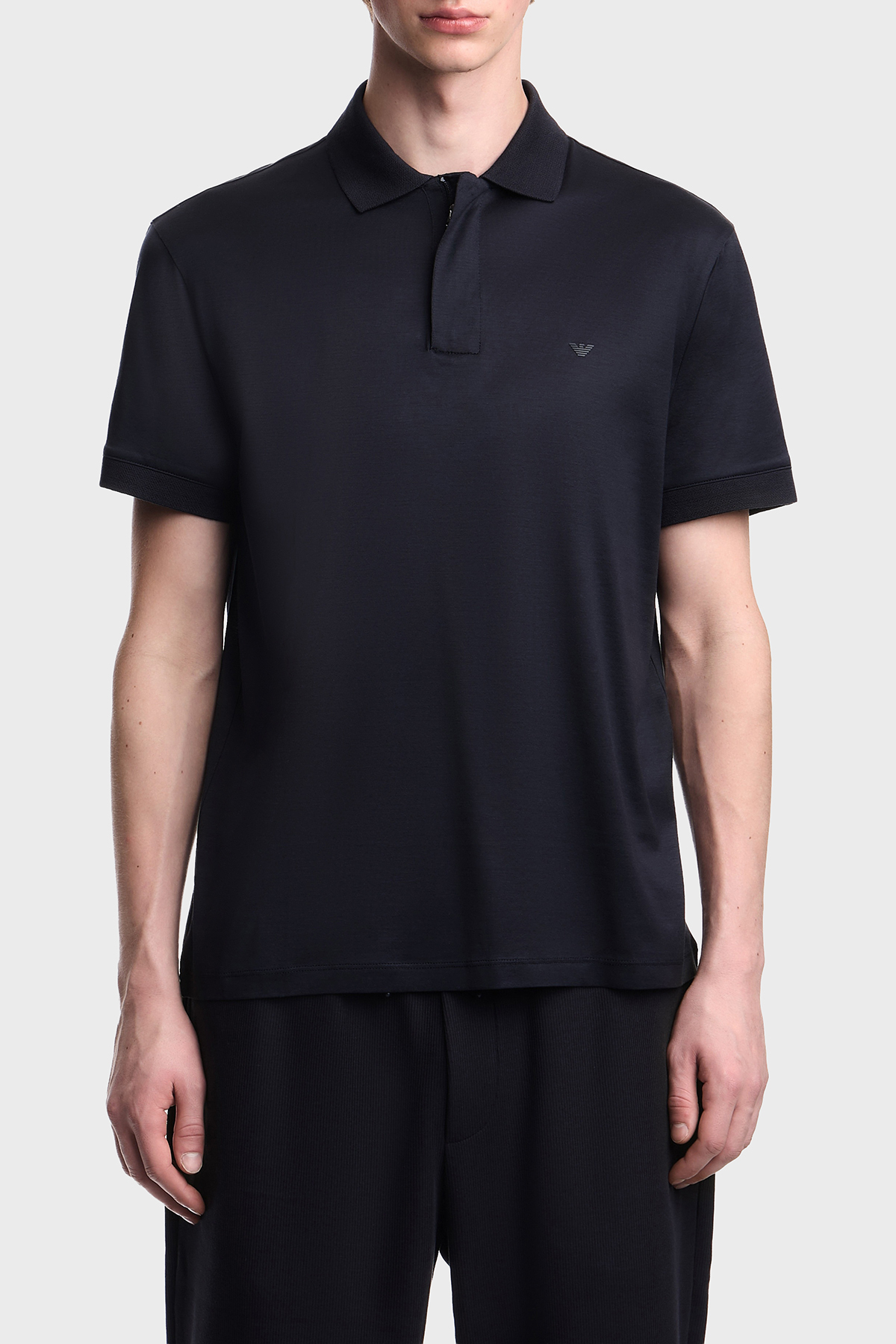 Emporio Armani Pamuk Karışımlı Regular Fit Düğmeli Erkek Polo EM005492 AF24839 UB118 LACİVERT