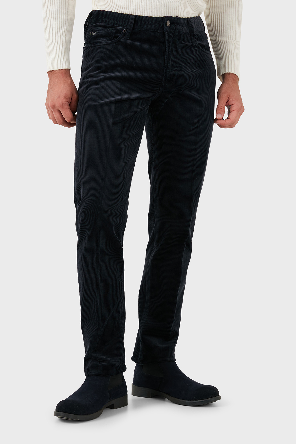 Emporio Armani Pamuk Karışımlı Regular Fit Kadife Erkek Pantolon 6D1J06 1NUCZ 0920 LACİVERT