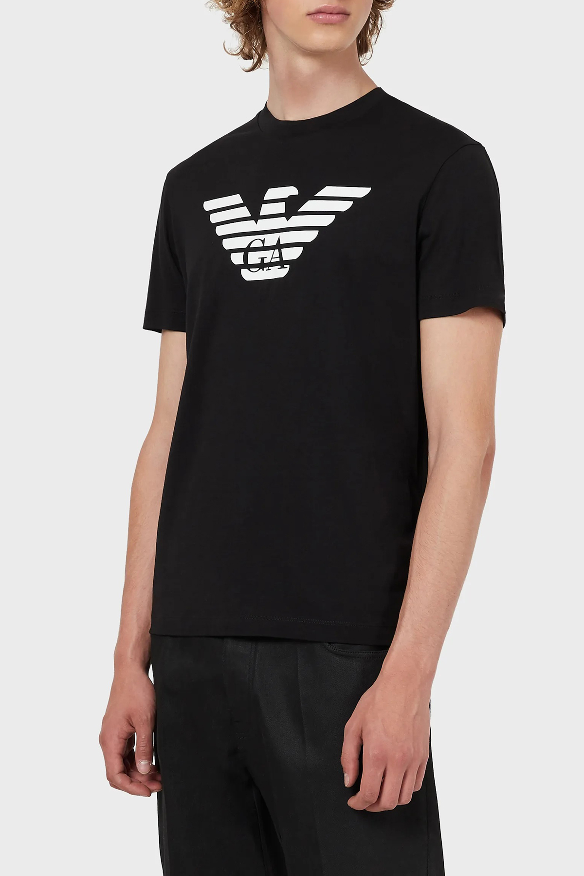 Emporio Armani Pamuklu Baskılı Regular Fit Bisiklet Yaka Erkek T Shirt 8N1TN5 1JPZZ 0022 SİYAH