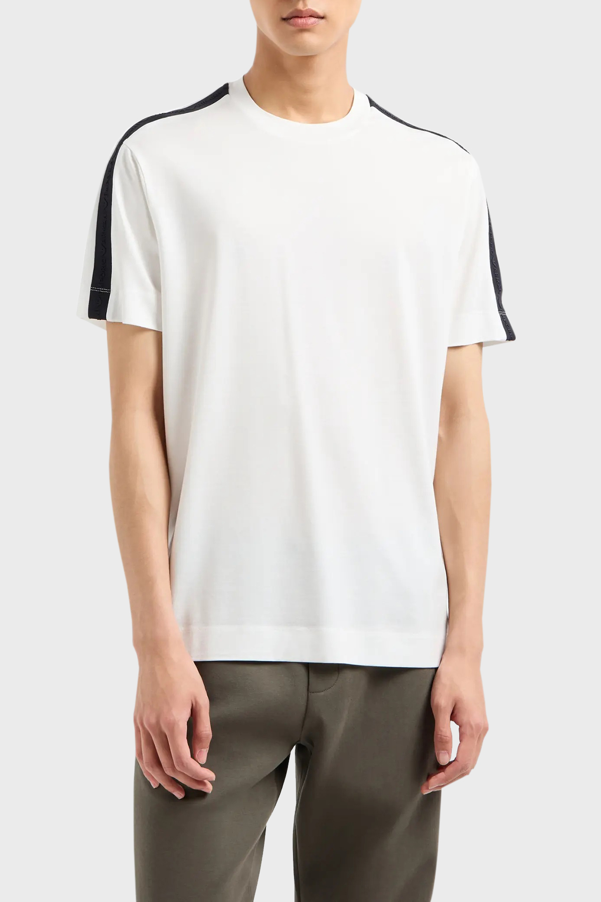 Emporio Armani Pamuklu Bisiklet Yaka Erkek T Shirt 6D1TD6 1JOSZ 0101 BEYAZ