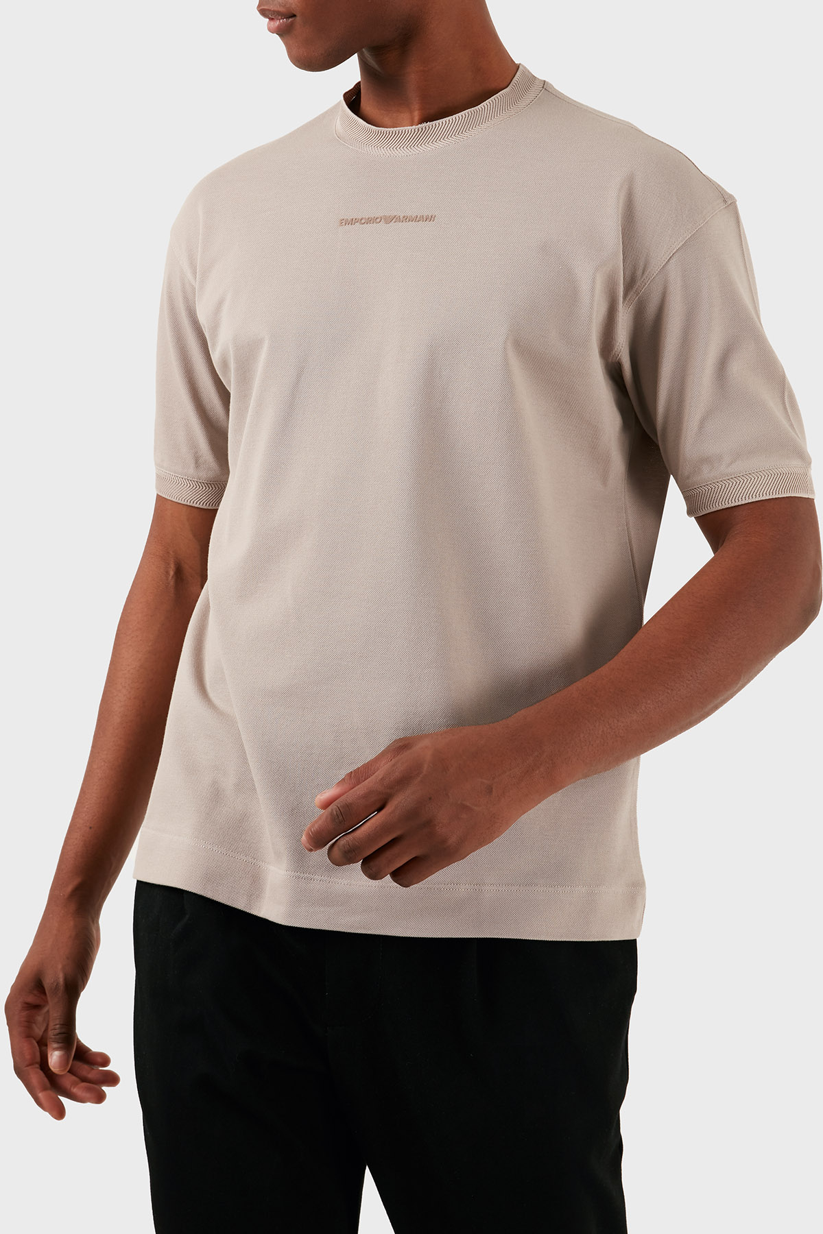 Emporio Armani Pamuklu Bisiklet Yaka Regular Fit Erkek T Shirt 3D1TC8 1JTKZ 01M5 BEJ
