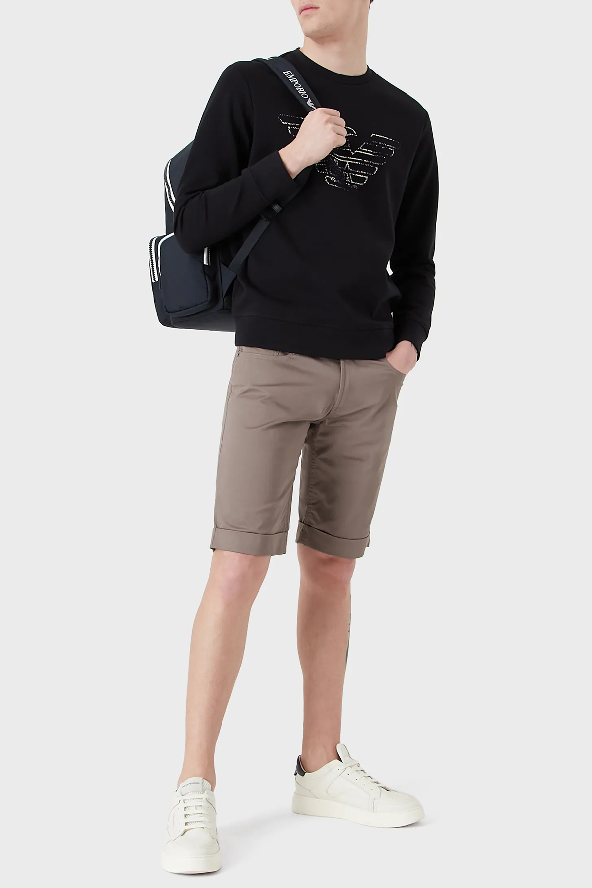 Emporio Armani Pamuklu Cepli Regular Fit Erkek Short 8N1PA6 1NJ7Z 0144 TOPRAK
