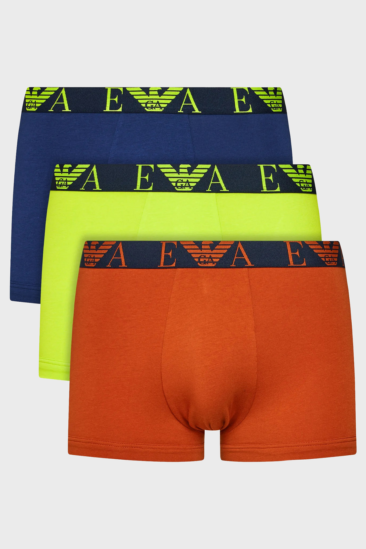 Emporio Armani Pamuklu Esnek 3 Pack Erkek Boxer 111357 3F715 09151 Tarçın-Yeşil-Lacivert