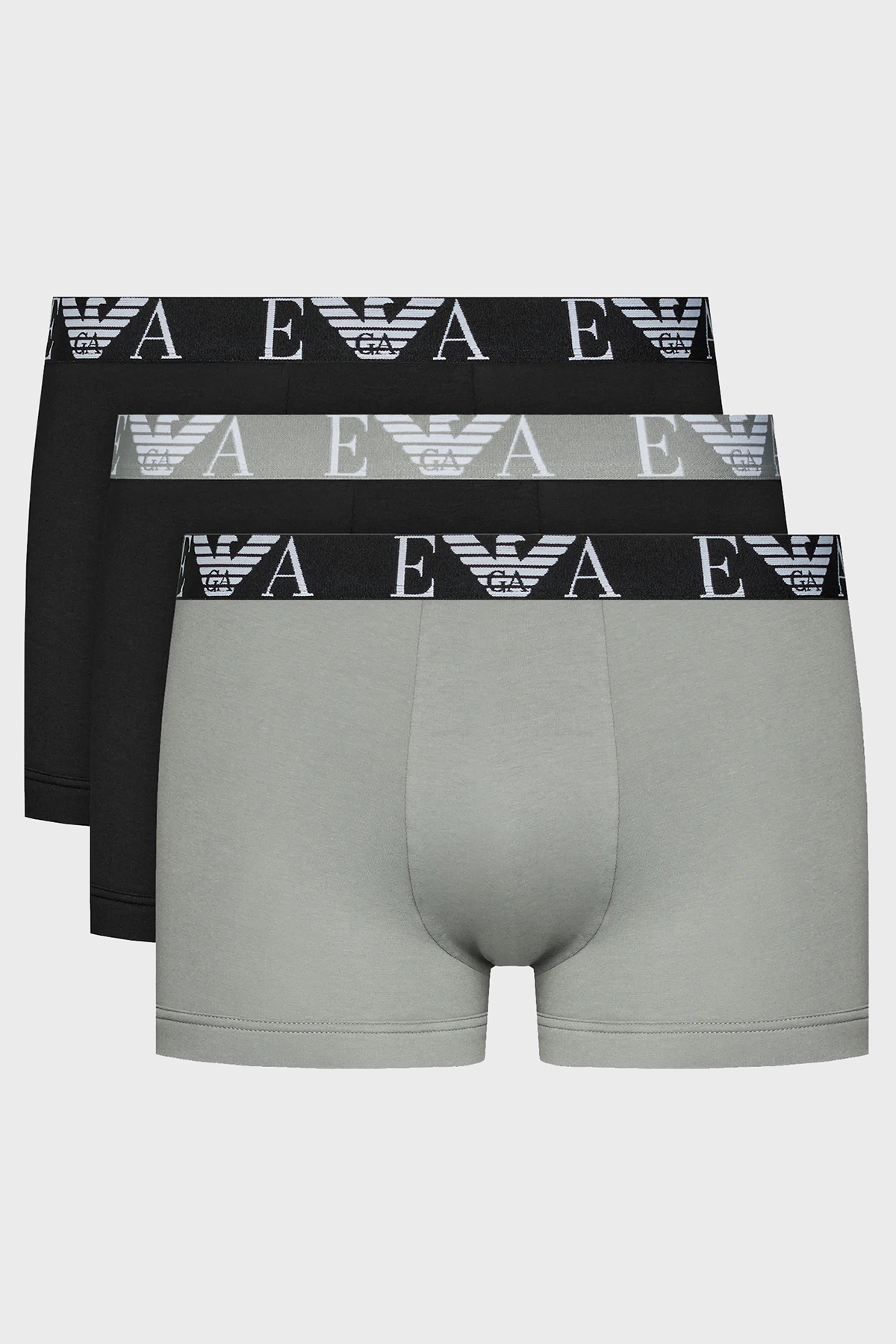 Emporio Armani Pamuklu Esnek 3 Pack Erkek Boxer 111357 4R715 35321 SİYAH-GRİ