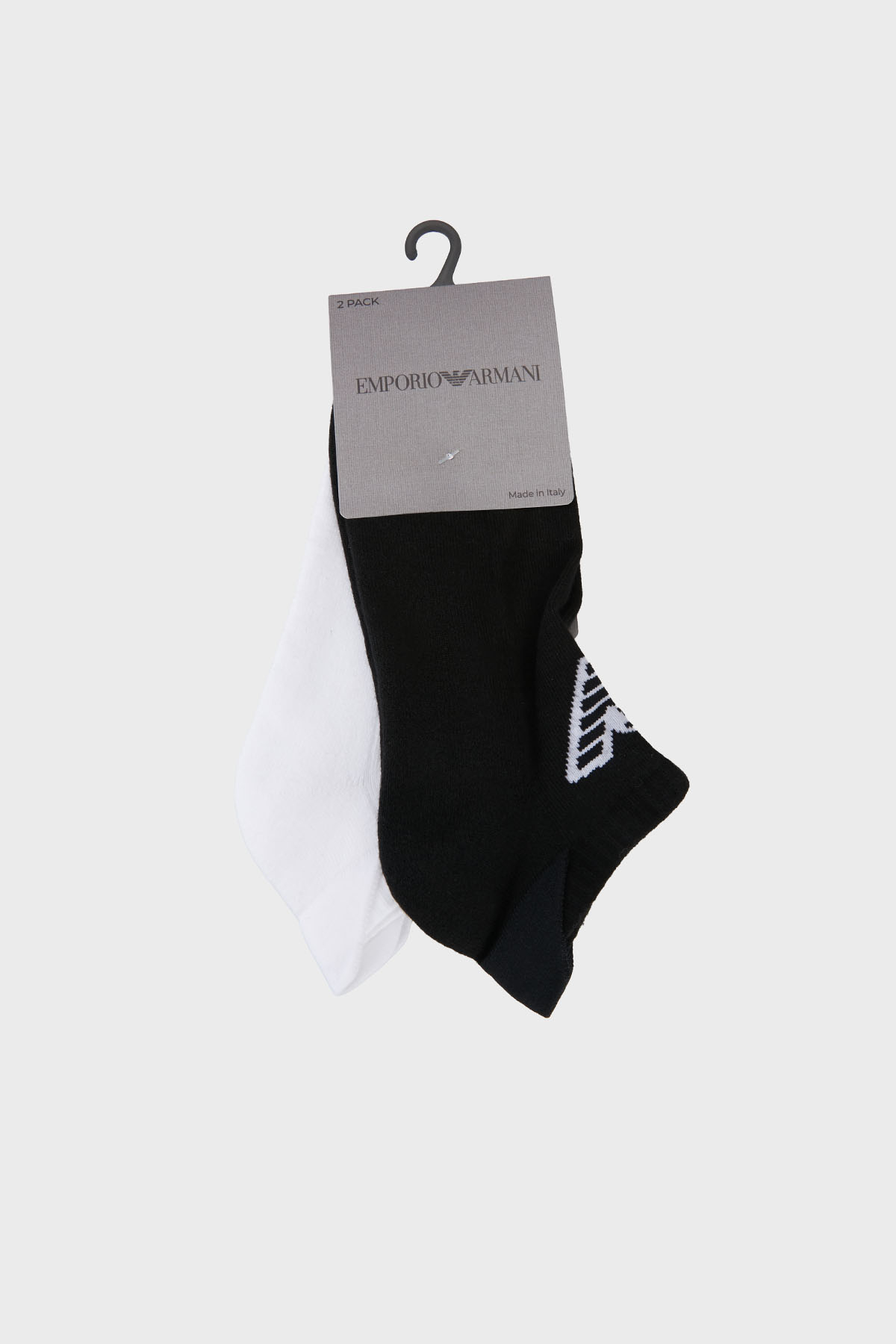 Emporio Armani Pamuklu Logolu 2 Pack Erkek Çorap EM003751 AF20084 MC001 SİYAH-BEYAZ