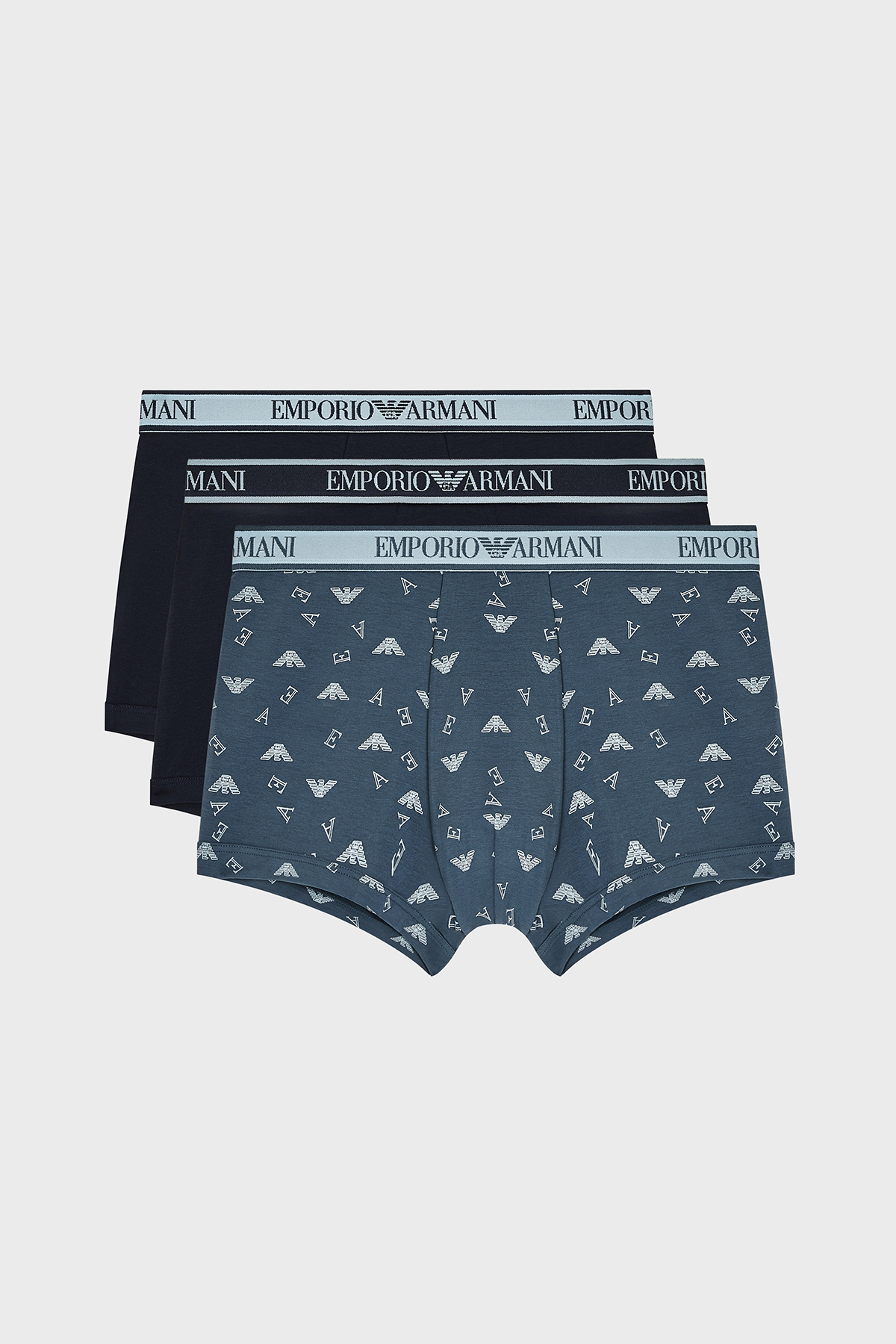 Emporio Armani Pamuklu Logolu 3 Pack Erkek Boxer EM000370 AF20669 MB148 SİYAH-GRİ-LACİVERT