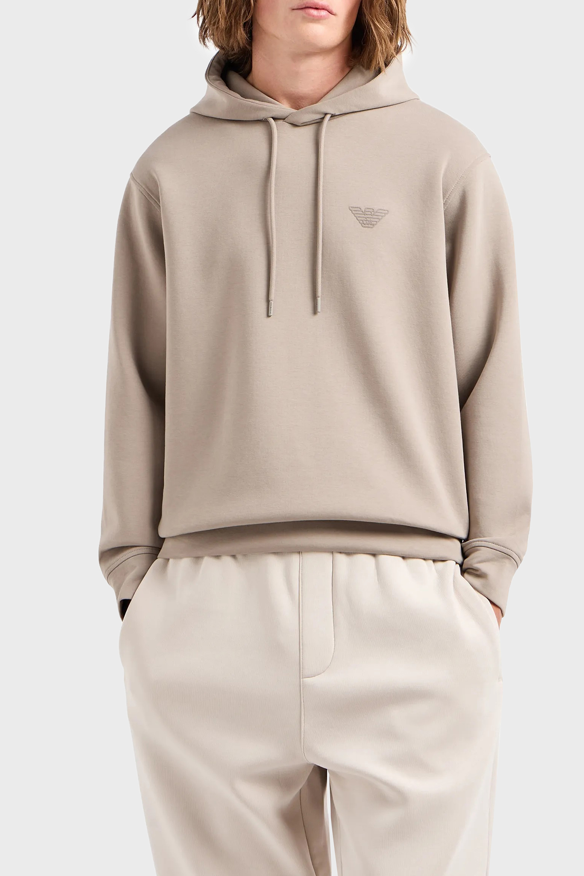 Emporio Armani Pamuklu Logolu Regular Fit Kapüşonlu Erkek Sweat 6D1M94 1JHSZ 0195 TOPRAK