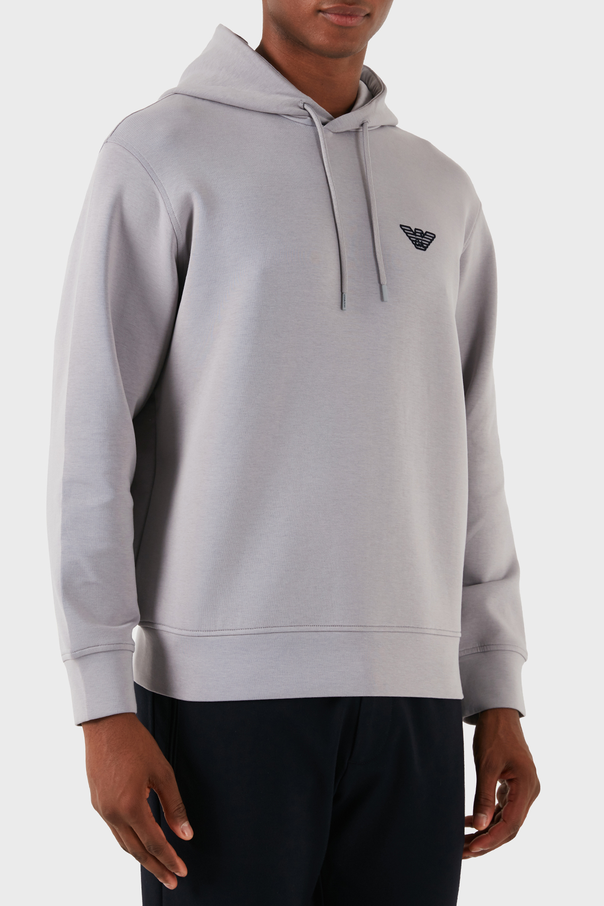 Emporio Armani Pamuklu Logolu Regular Fit Kapüşonlu Erkek Sweat 6D1M94 1JHSZ 0663 GRİ