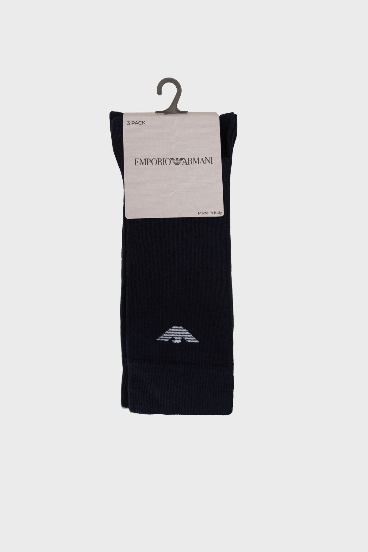 Emporio Armani Pamuklu Logolu Uzun 3 Pack Erkek Çorap EM000554 AF14446 MB082 MAVİ