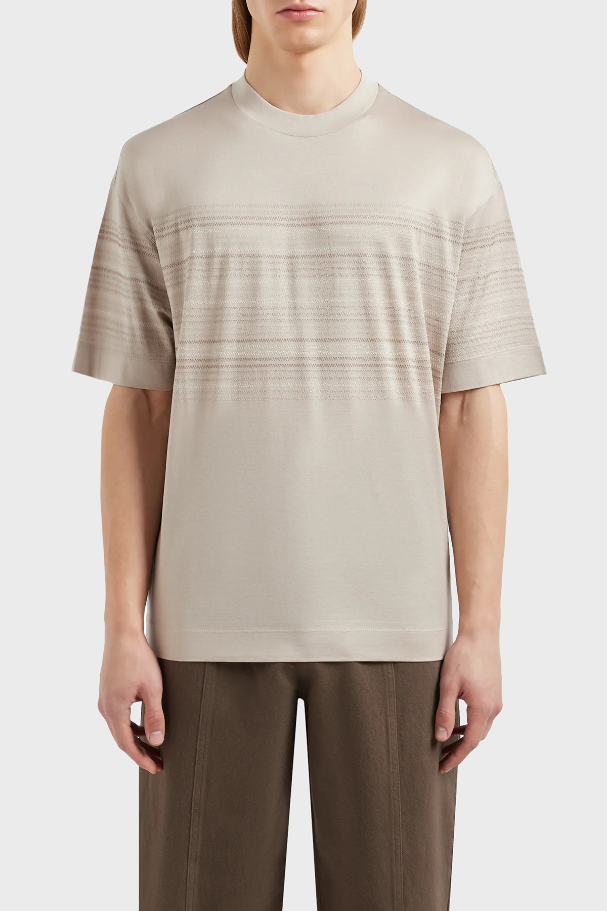 Emporio Armani Pamuklu Oversize Fit Erkek T Shirt 3D1TA3 1JUVZ 06G2 GRİ