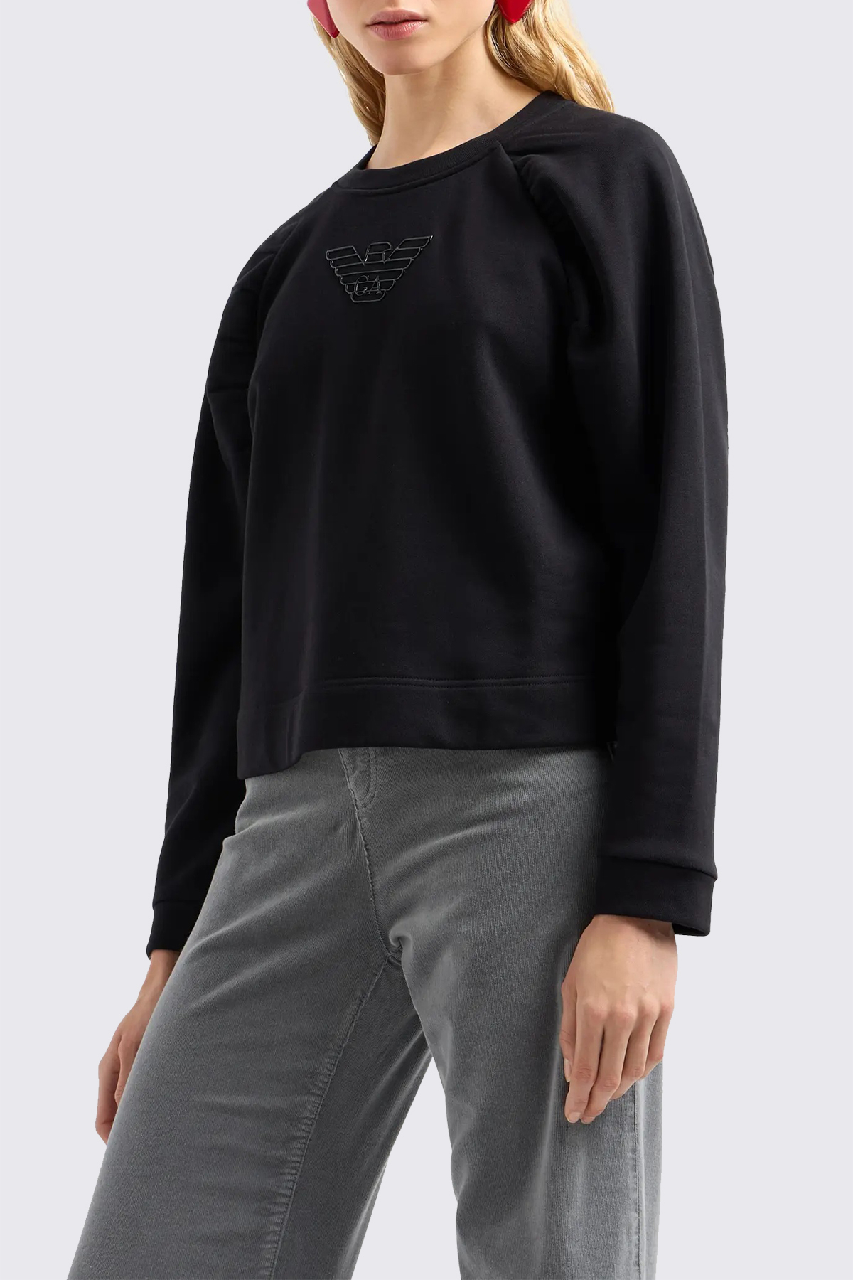 Emporio Armani Pamuklu Regular Fit Kadın Sweat 6D2M8G 2J49Z 0999 SİYAH