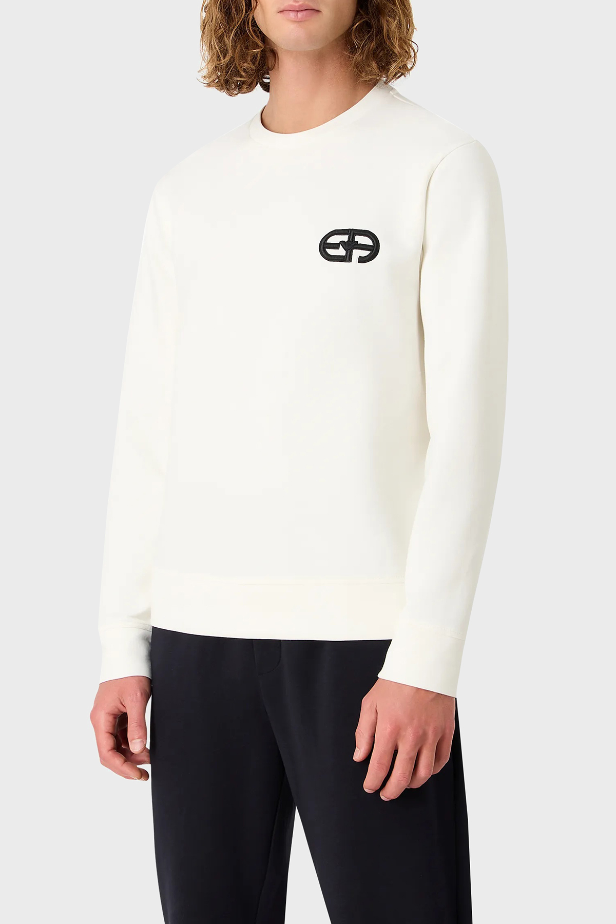 Emporio Armani Pamuklu Regular Fit Bisiklet Yaka Erkek Sweat 8N1ML7 1JHSZ 0101 BEYAZ