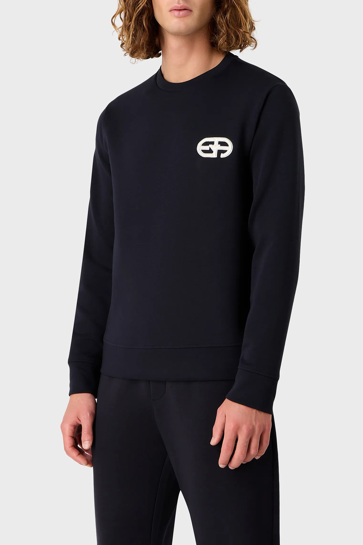 Emporio Armani Pamuklu Regular Fit Bisiklet Yaka Erkek Sweat 8N1ML7 1JHSZ 0920 LACİVERT
