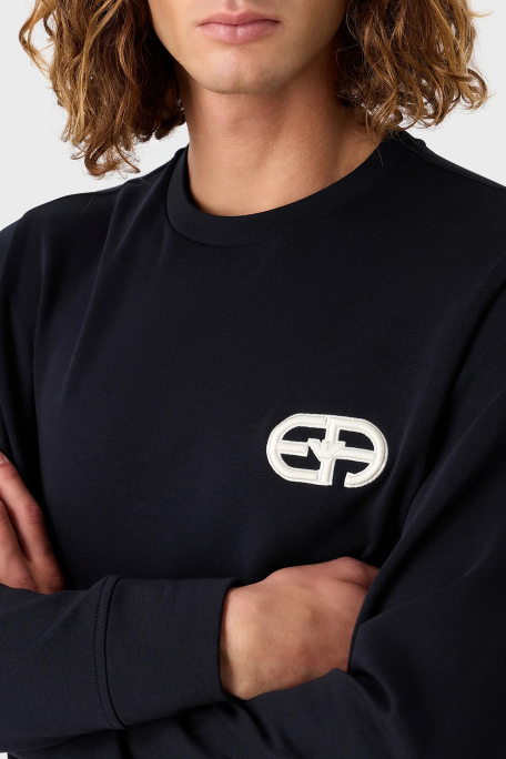 Emporio Armani Pamuklu Regular Fit Bisiklet Yaka Erkek Sweat