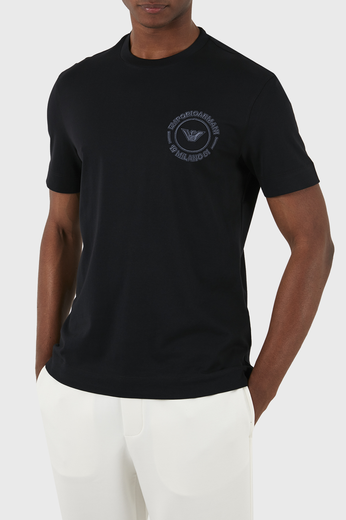 Emporio Armani Pamuklu Regular Fit Bisiklet Yaka Erkek T Shirt 3D1TG8 1JOCZ 0051 SİYAH