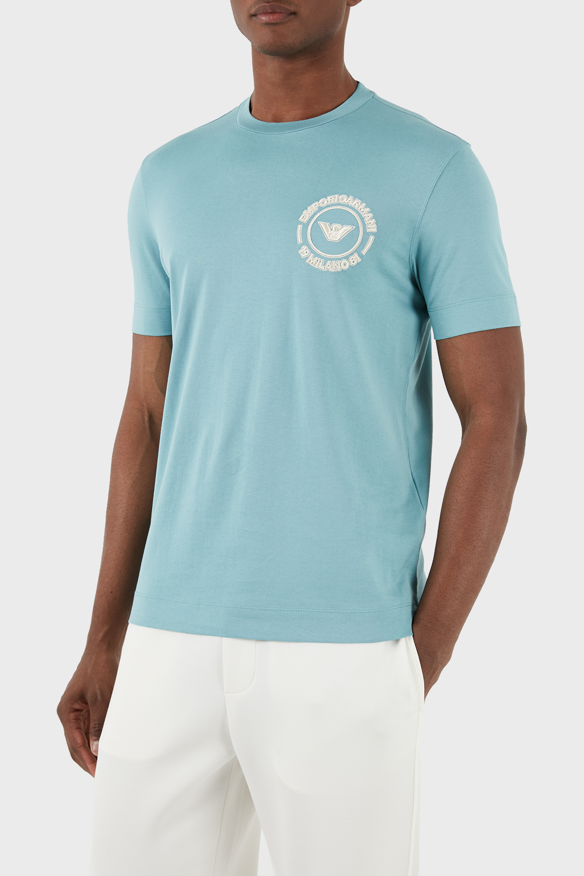 Emporio Armani Pamuklu Regular Fit Bisiklet Yaka Erkek T Shirt 3D1TG8 1JOCZ 0752 SU YEŞİLİ