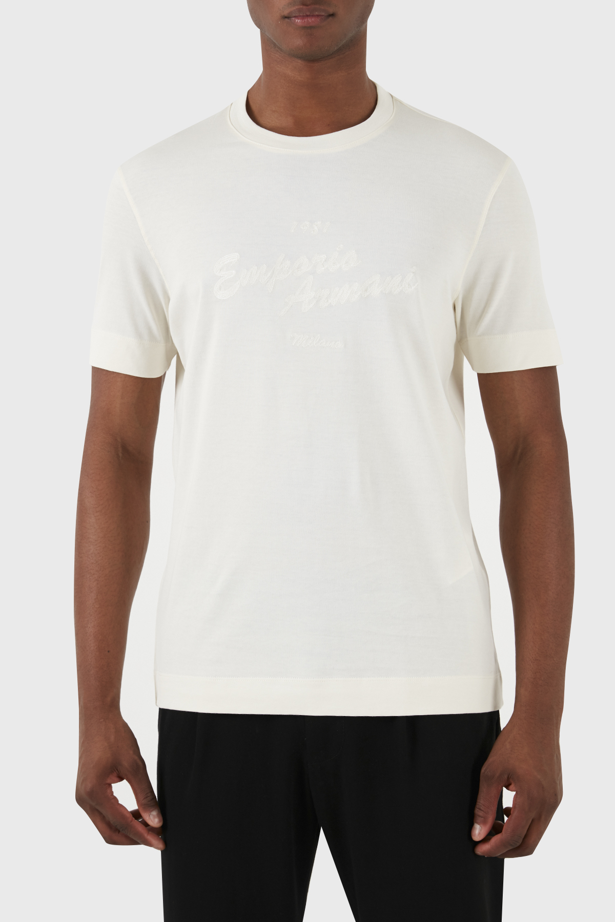 Emporio Armani Pamuklu Regular Fit Bisiklet Yaka Erkek T Shirt 3D1TH1 1JOCZ 0128 EKRU