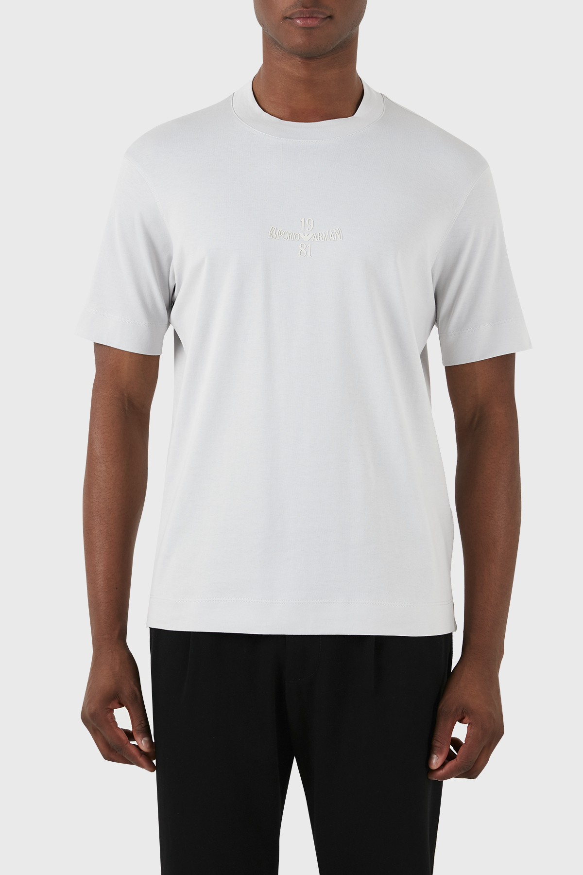 Emporio Armani Pamuklu Regular Fit Bisiklet Yaka Erkek T Shirt 3D1TH3 1JOCZ 06I0 AÇIK GRİ