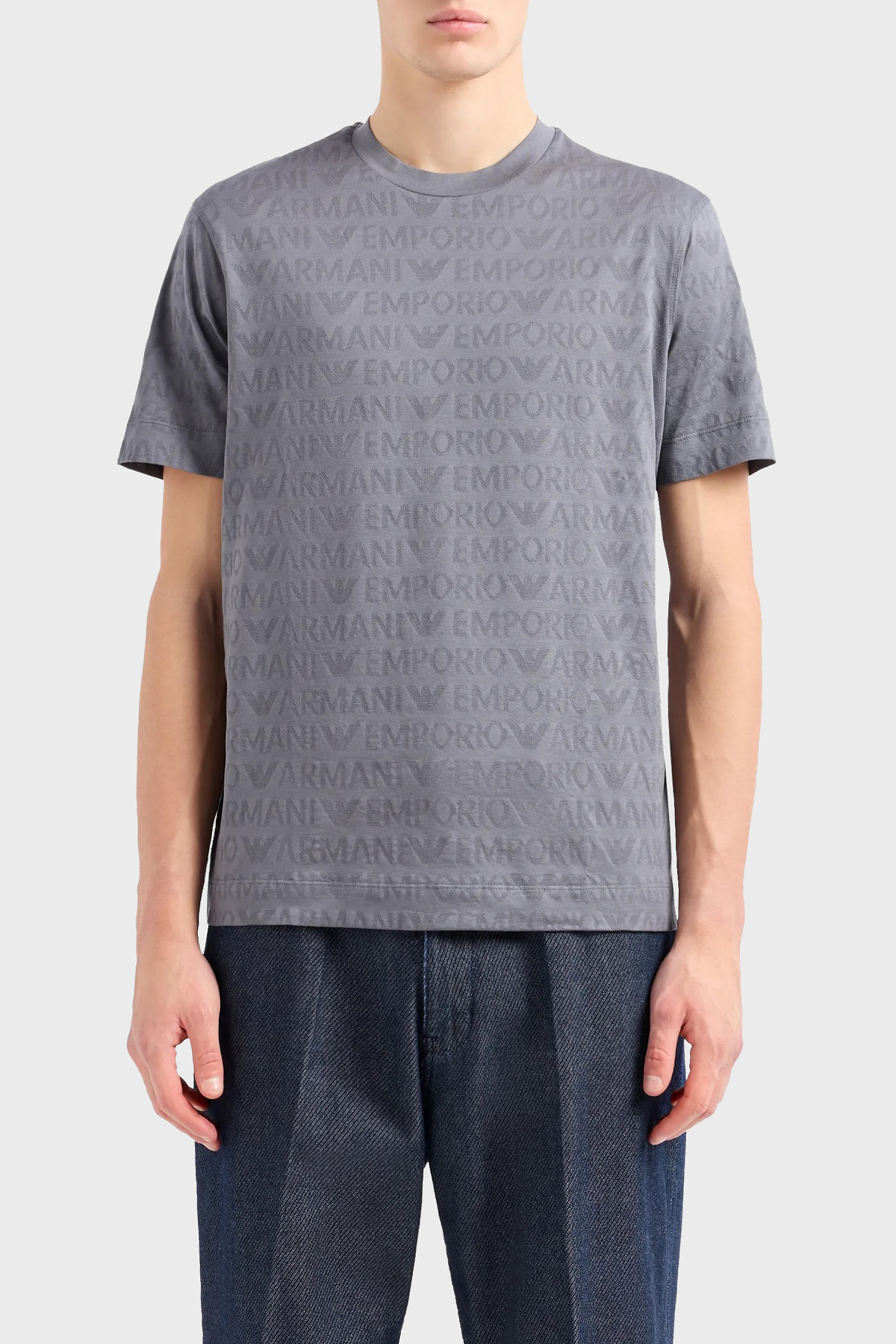 Emporio Armani Pamuklu Regular Fit Bisiklet Yaka Erkek T Shirt 3D1TH5 1JORZ 0639 ANTRASİT
