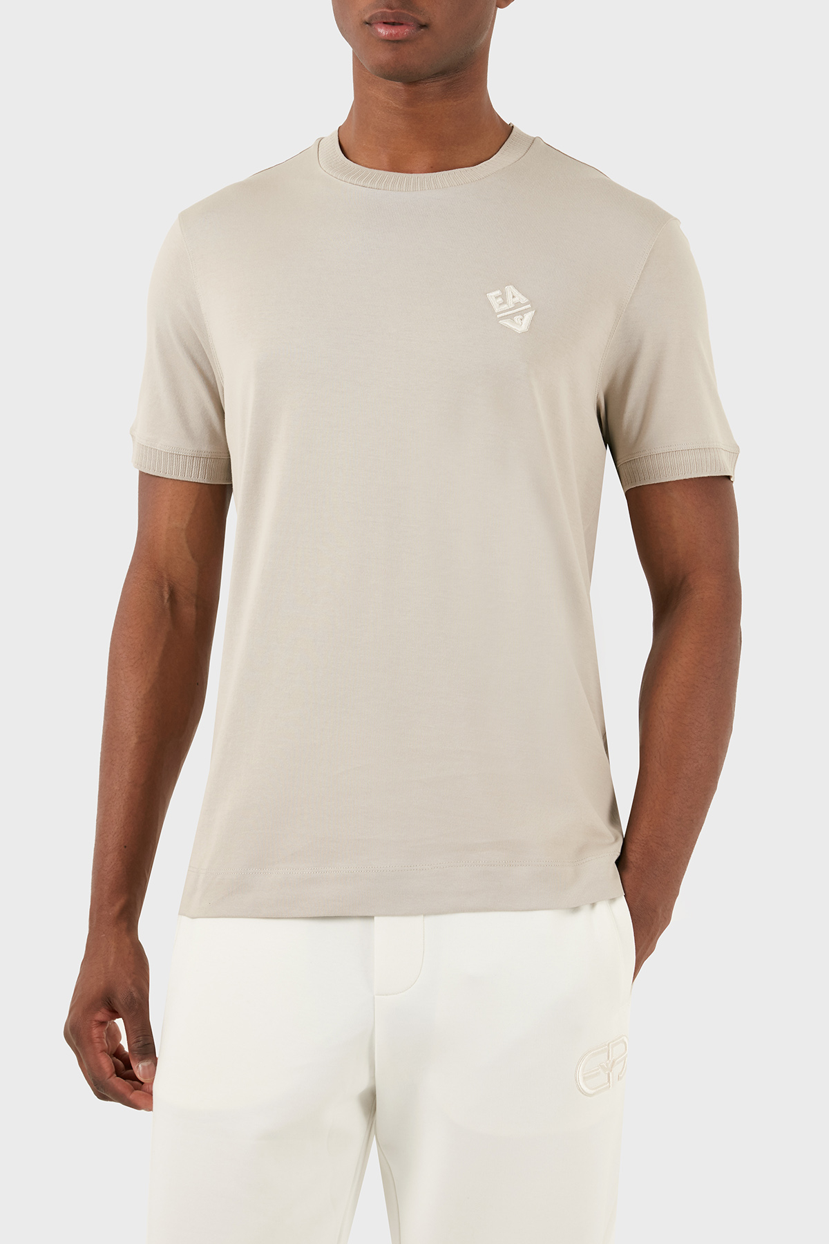 Emporio Armani Pamuklu Regular Fit Bisiklet Yaka Erkek T Shirt 3D1TN3 1JOCZ 0180 BEJ
