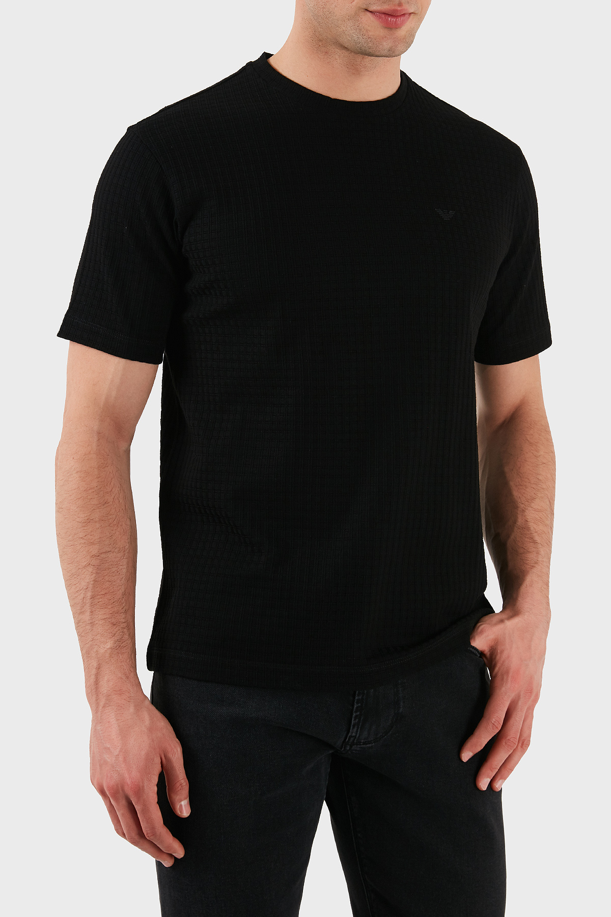 Emporio Armani Pamuklu Regular Fit Bisiklet Yaka Erkek T Shirt EM001728 AF14874 FC006 SİYAH