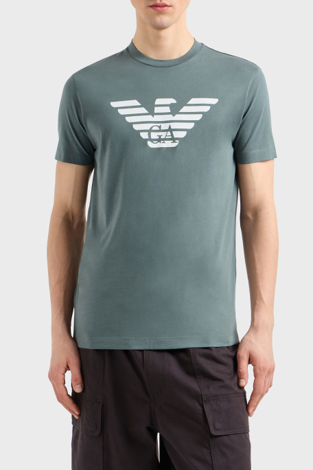 Emporio Armani Pamuklu Regular Fit Bisiklet Yaka Logolu Erkek T
