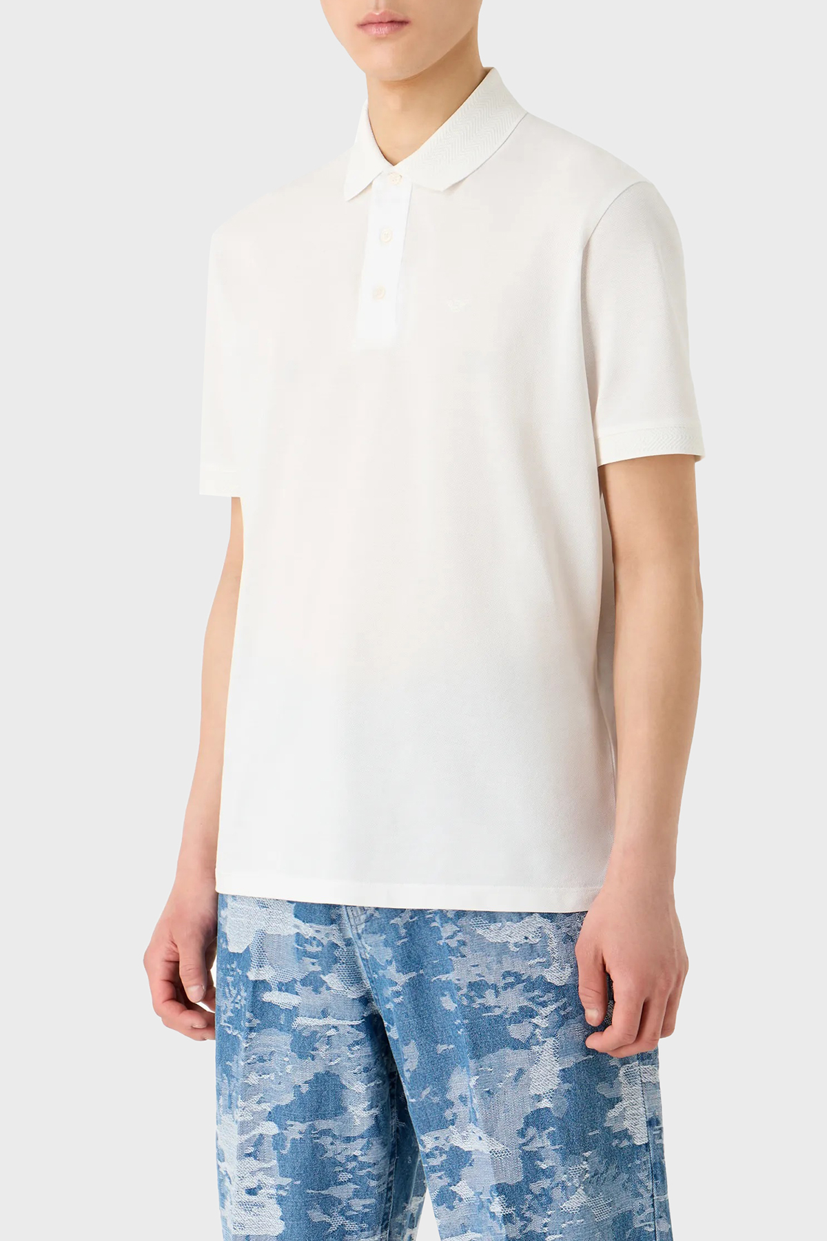 Emporio Armani Pamuklu Regular Fit Düğmeli Erkek Polo Yaka T Shirt 3D1FF2 1JTKZ 0101 BEYAZ