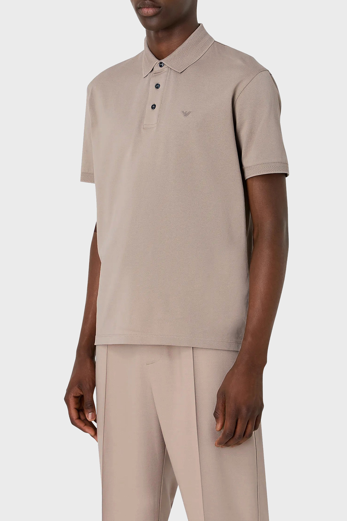 Emporio Armani Pamuklu Regular Fit Düğmeli Erkek Polo Yaka T Shirt 3D1FF2 1JTKZ 01M5 BEJ