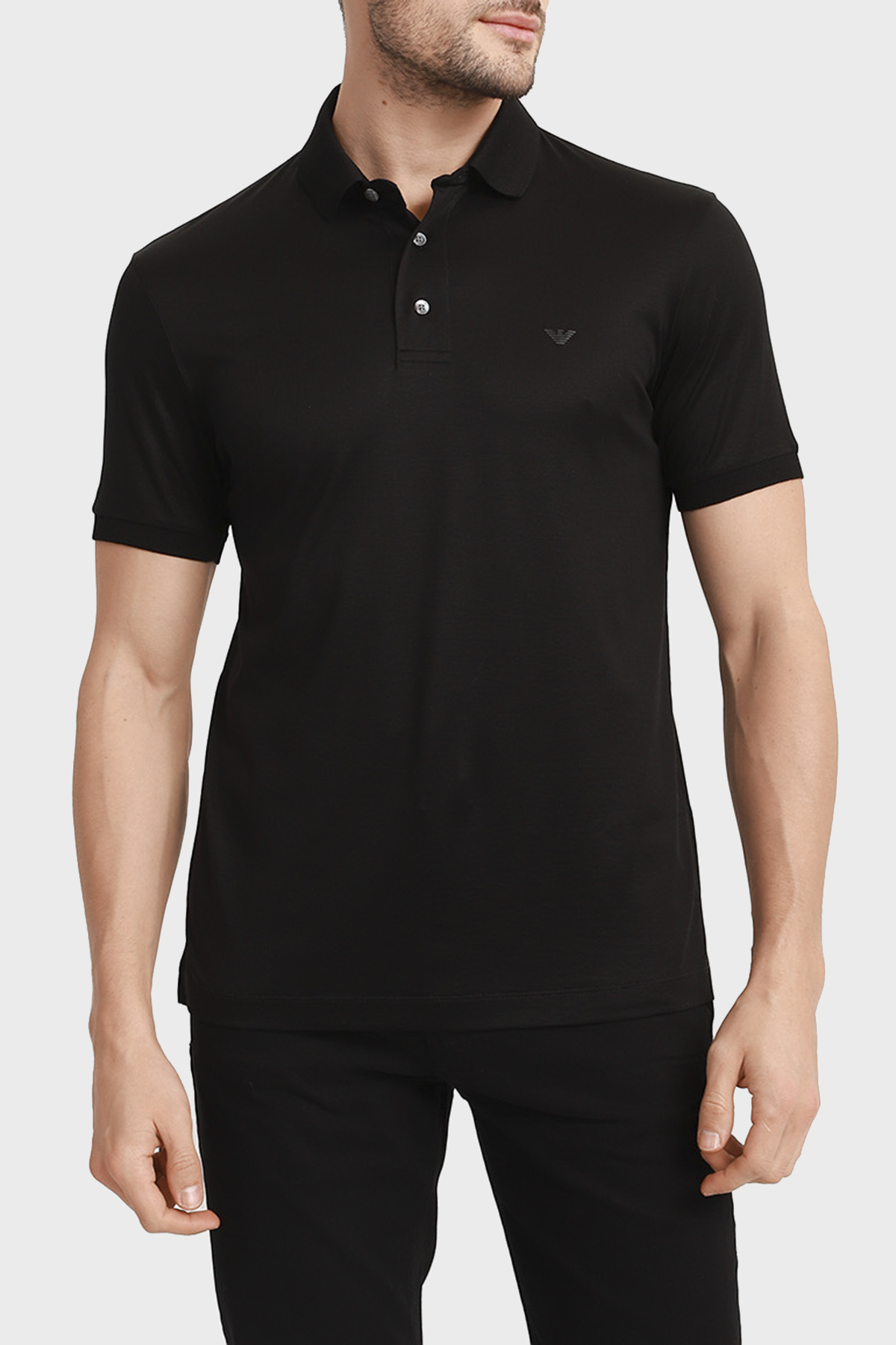 Emporio Armani Pamuklu Regular Fit Düğmeli Erkek Polo Yaka T Shirt 8N1F96 1JUVZ 0999 SİYAH