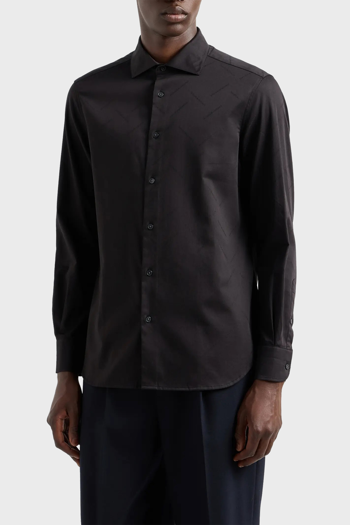 Emporio Armani Pamuklu Regular Fit Erkek Gömlek 6D1C86 1NIUZ F019 SİYAH