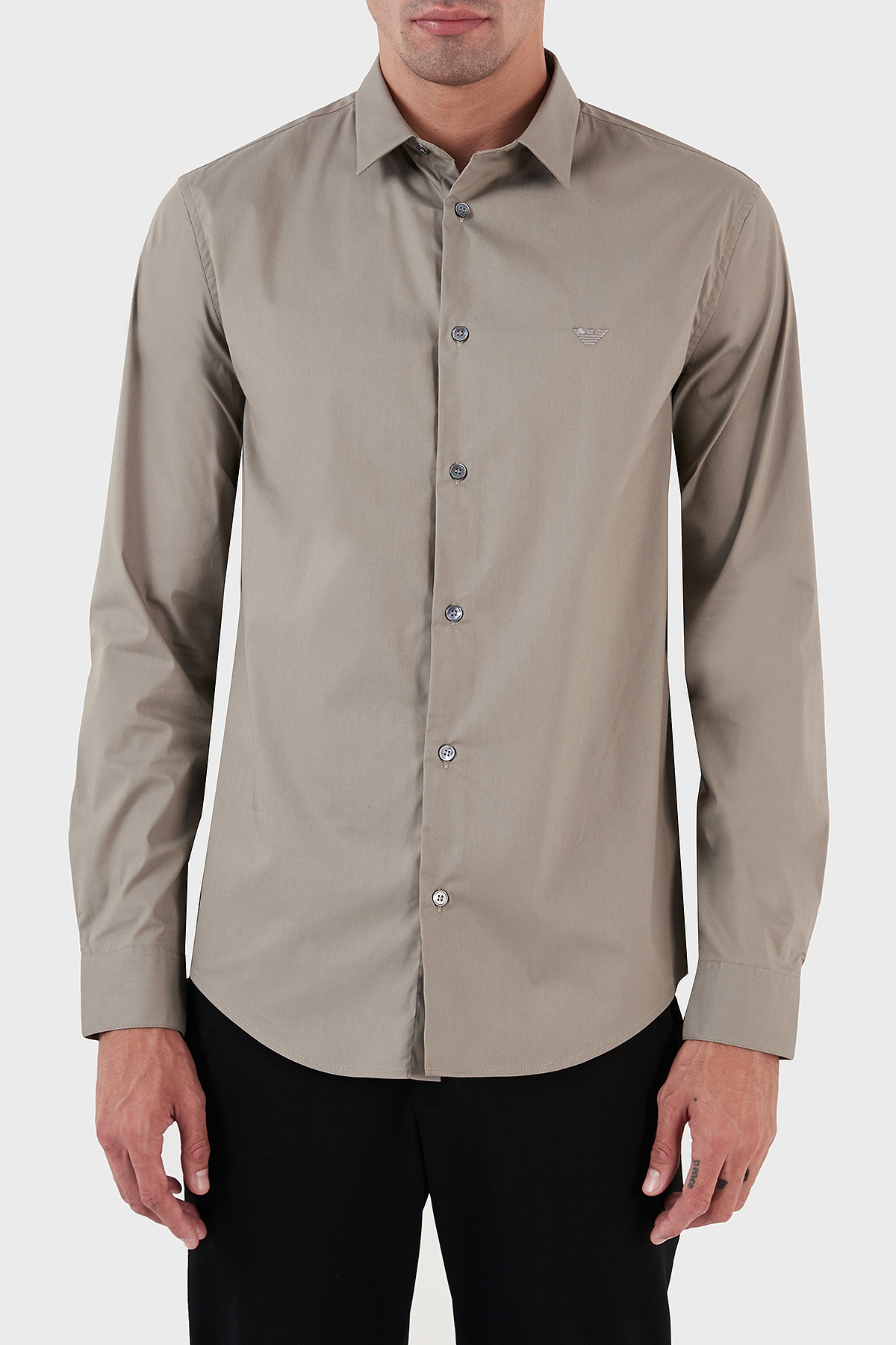 Emporio Armani Pamuklu Regular Fit Erkek Gömlek 8N1C09 1NI9Z 0643 GRİ